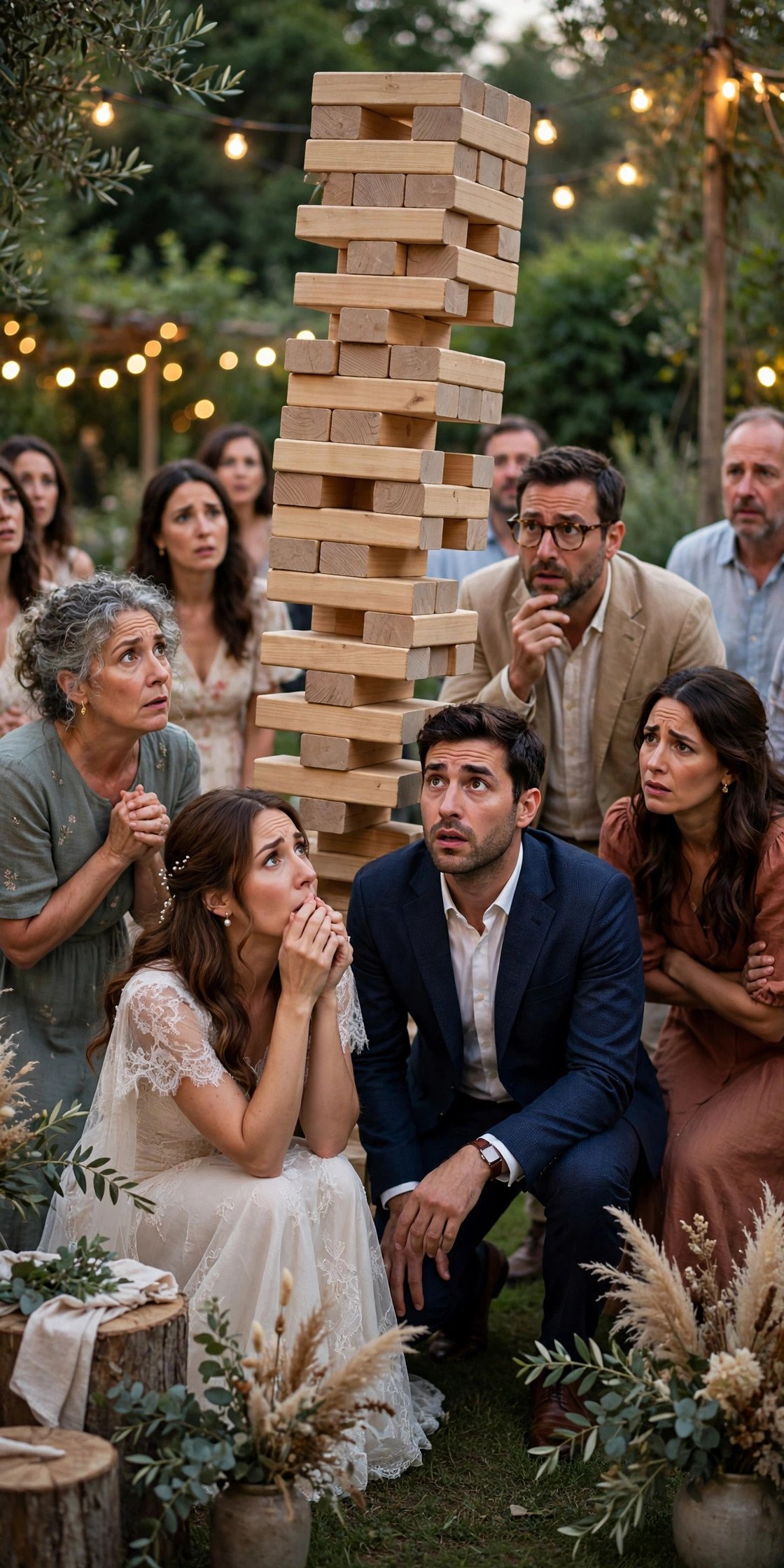 Wedding game night idea: Giant Lawn Jenga Tournament