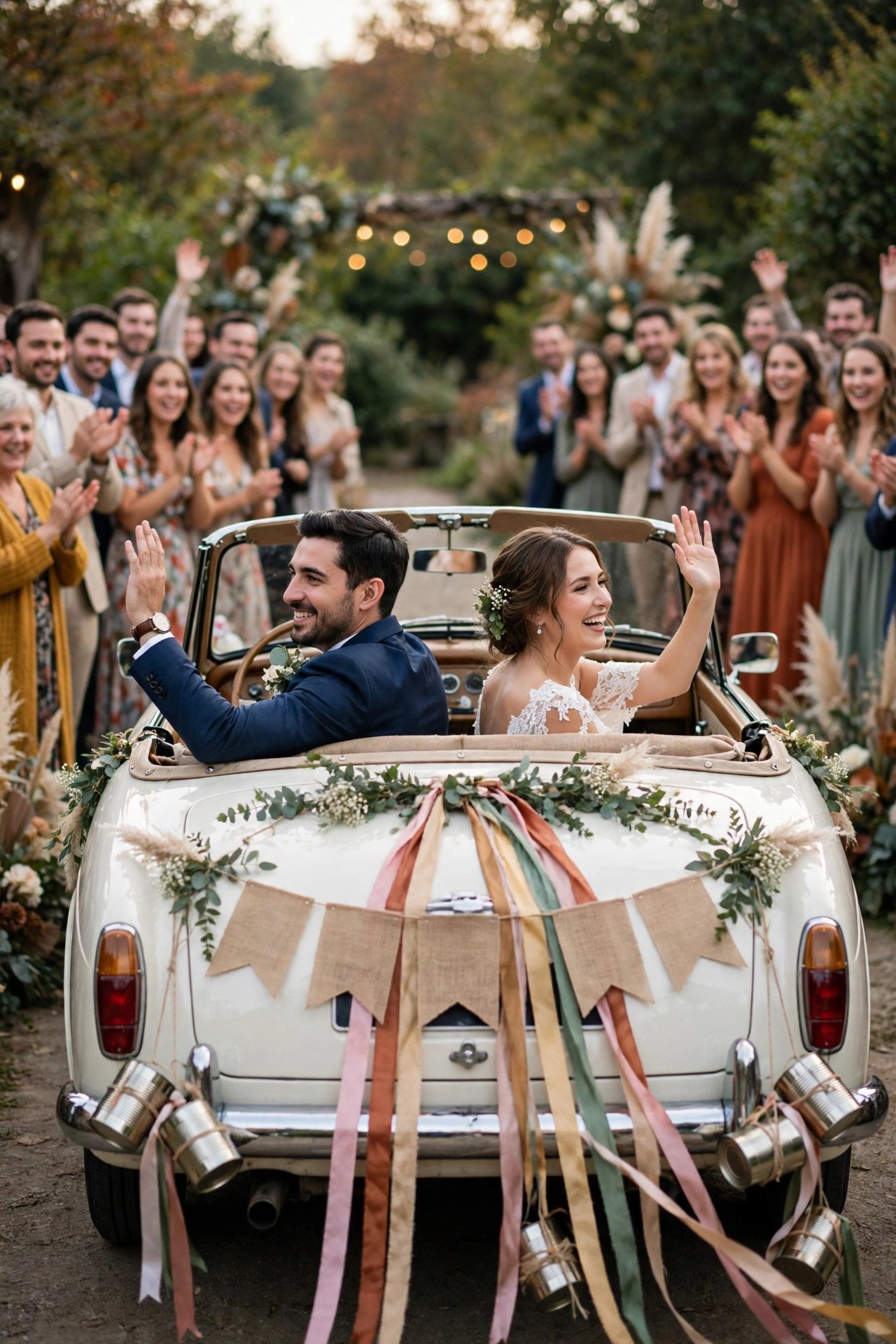 Wedding getaway car idea: Just Married Convertible Send-Off