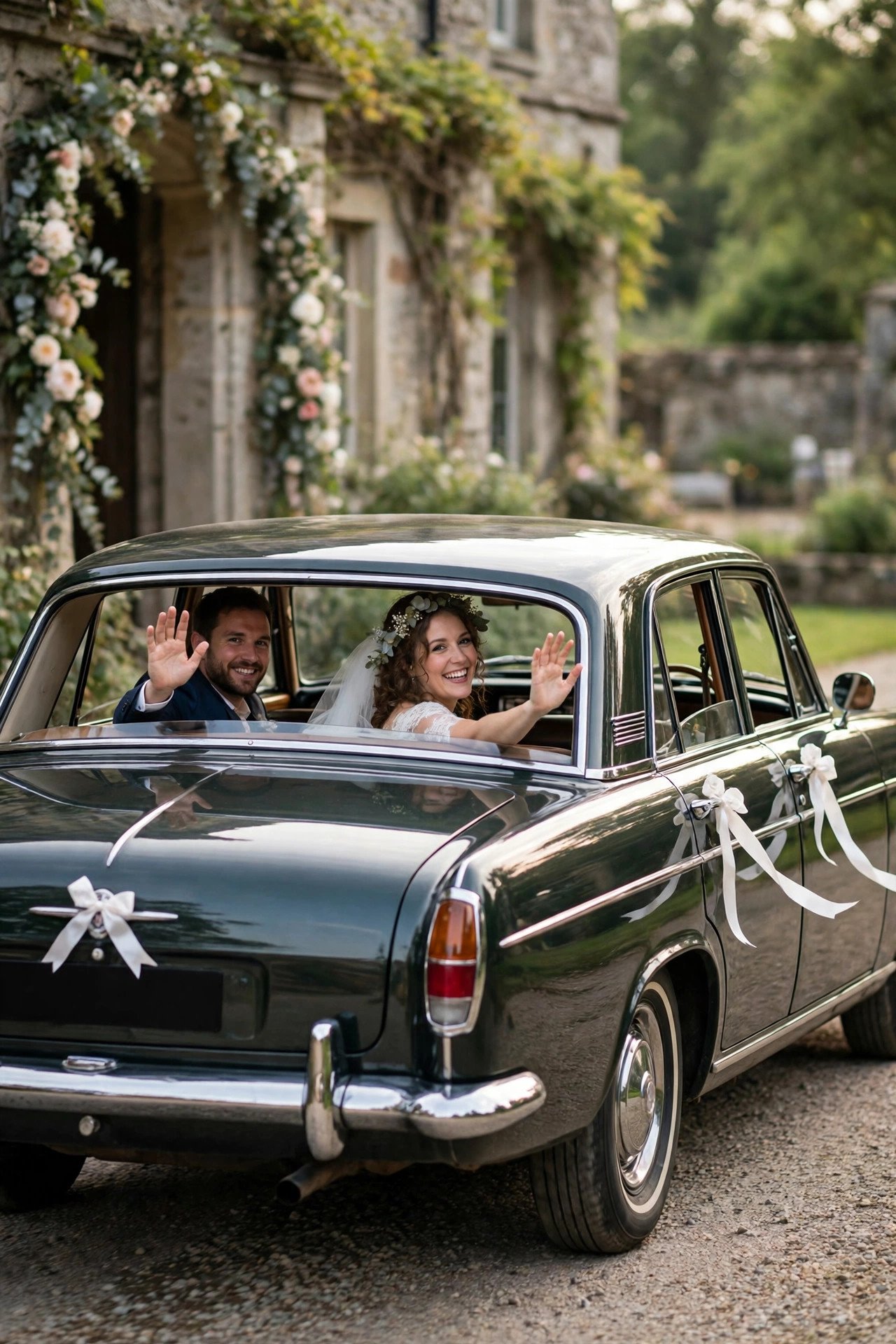 Wedding getaway car idea: Vintage Classic Sedan Departure