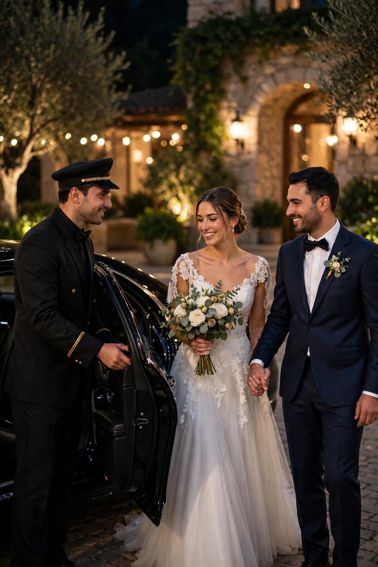 Wedding getaway car idea: Chauffeur-Driven Luxury Sedan