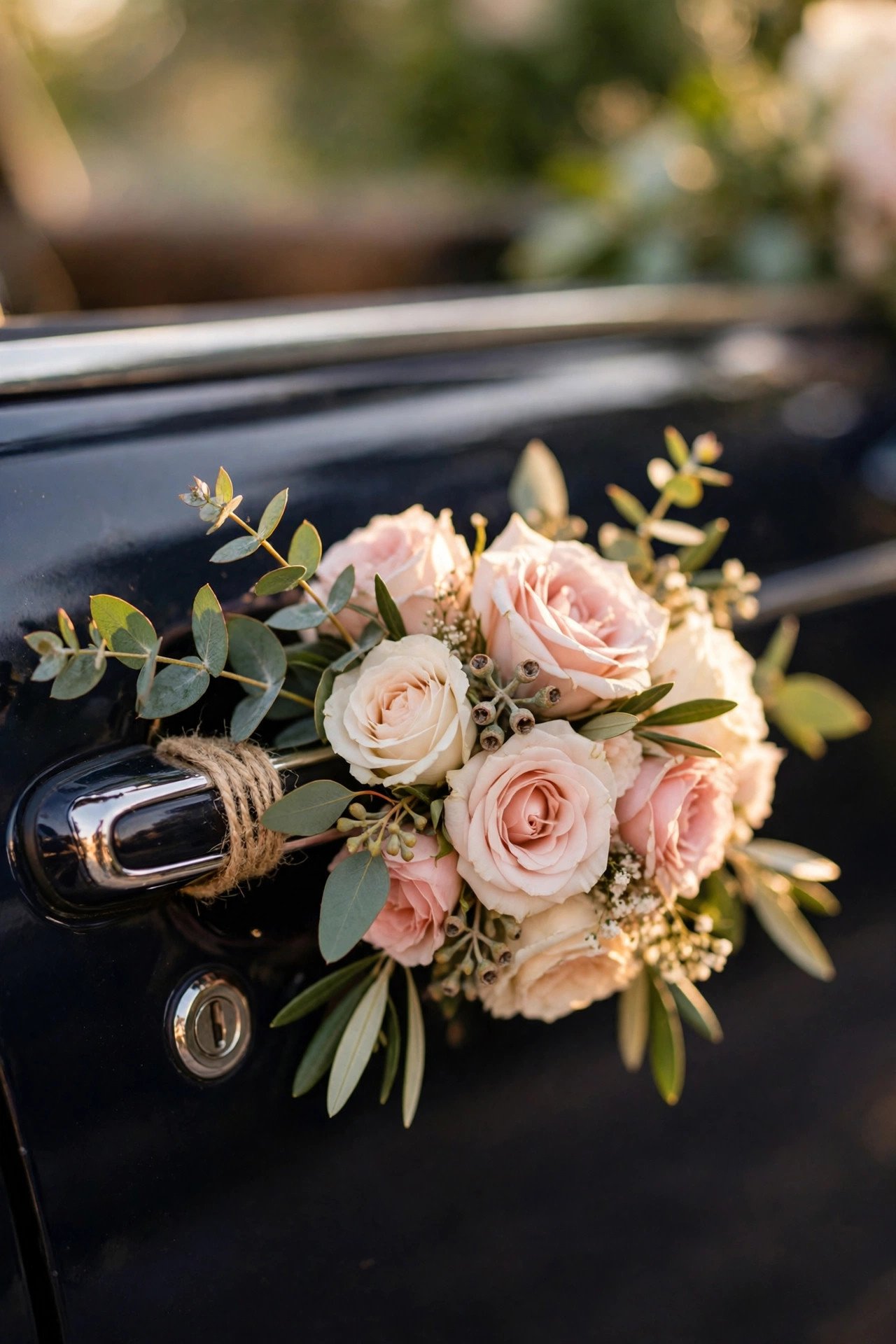 Wedding car decoration: Door Handle Floral Swags