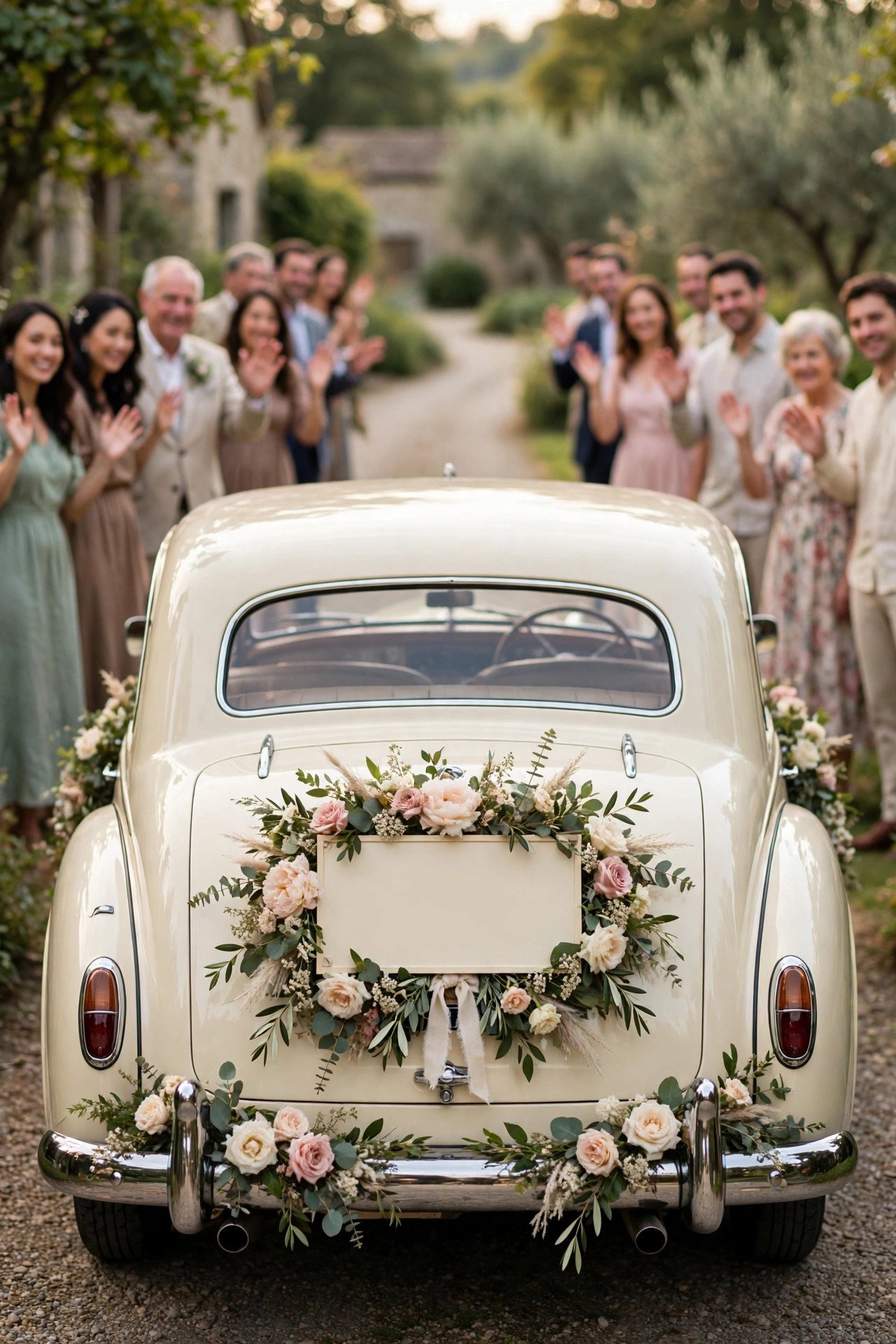 Wedding car decoration: Thank-You Sign for the Farewell Line