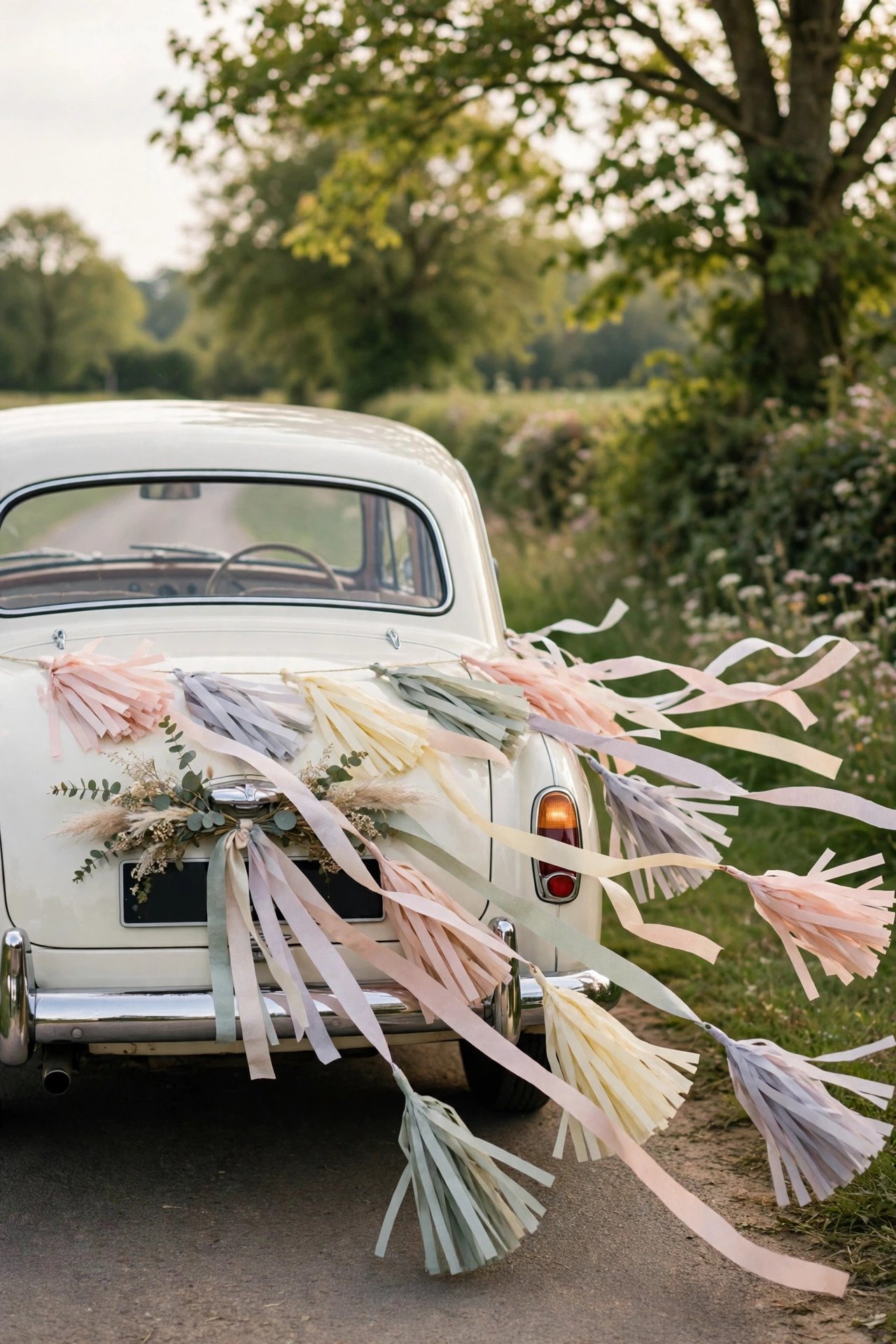Wedding car decoration: Eco-Friendly Paper Streamer Kit