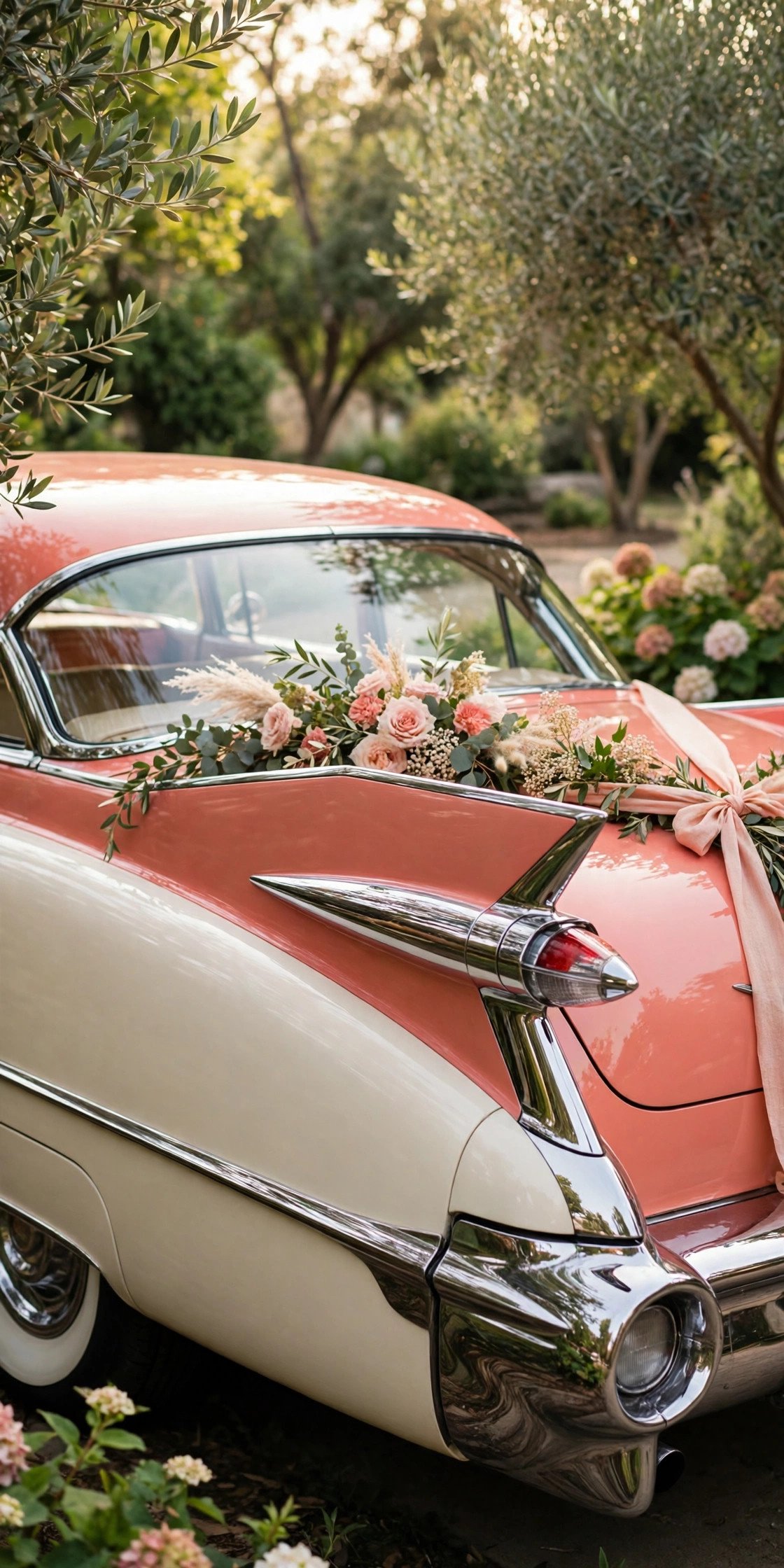 Vintage wedding car idea: Vintage American Cruiser in Two-Tone