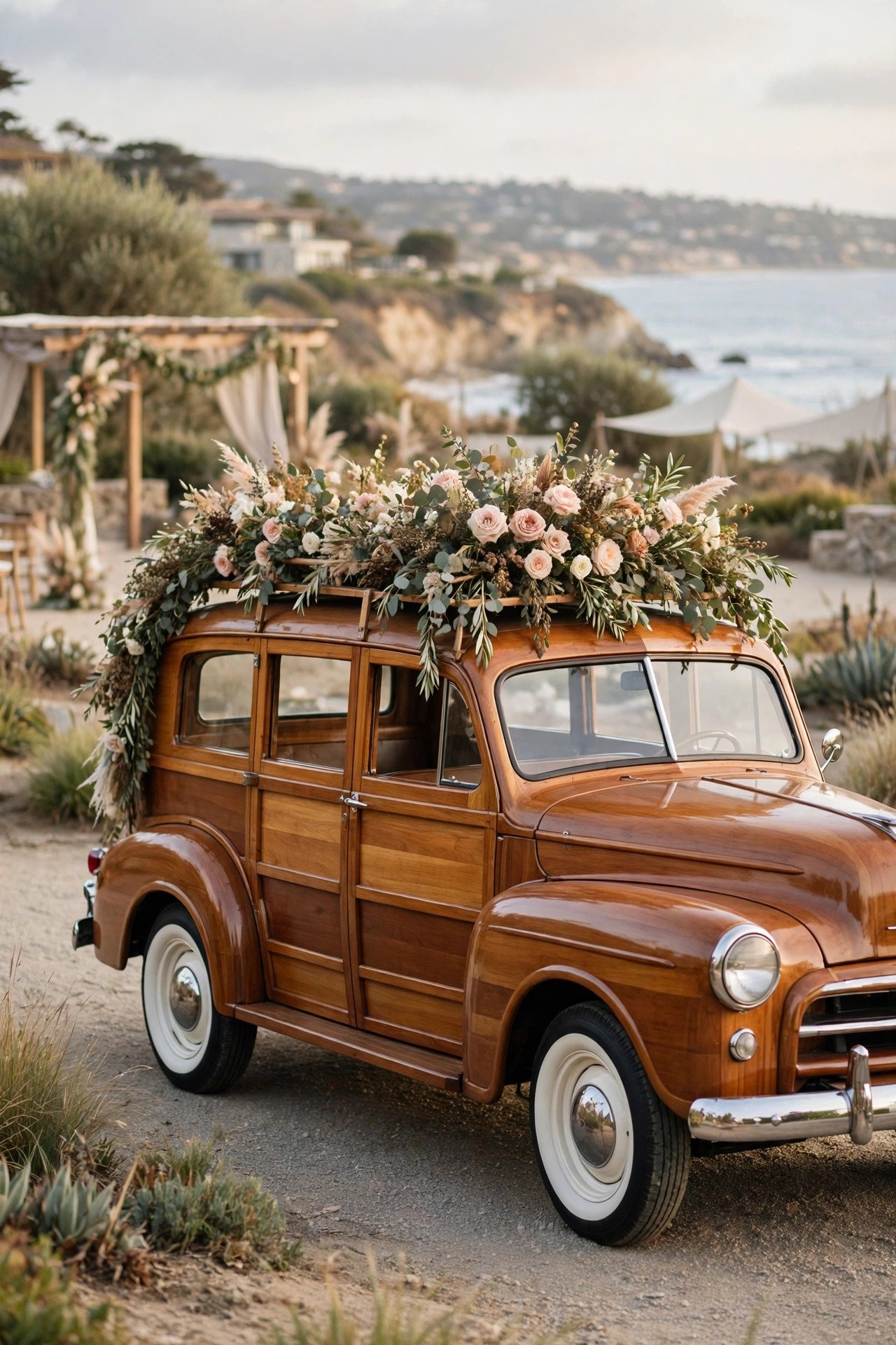 Vintage wedding car idea: Restored Woodie-Style Wagon