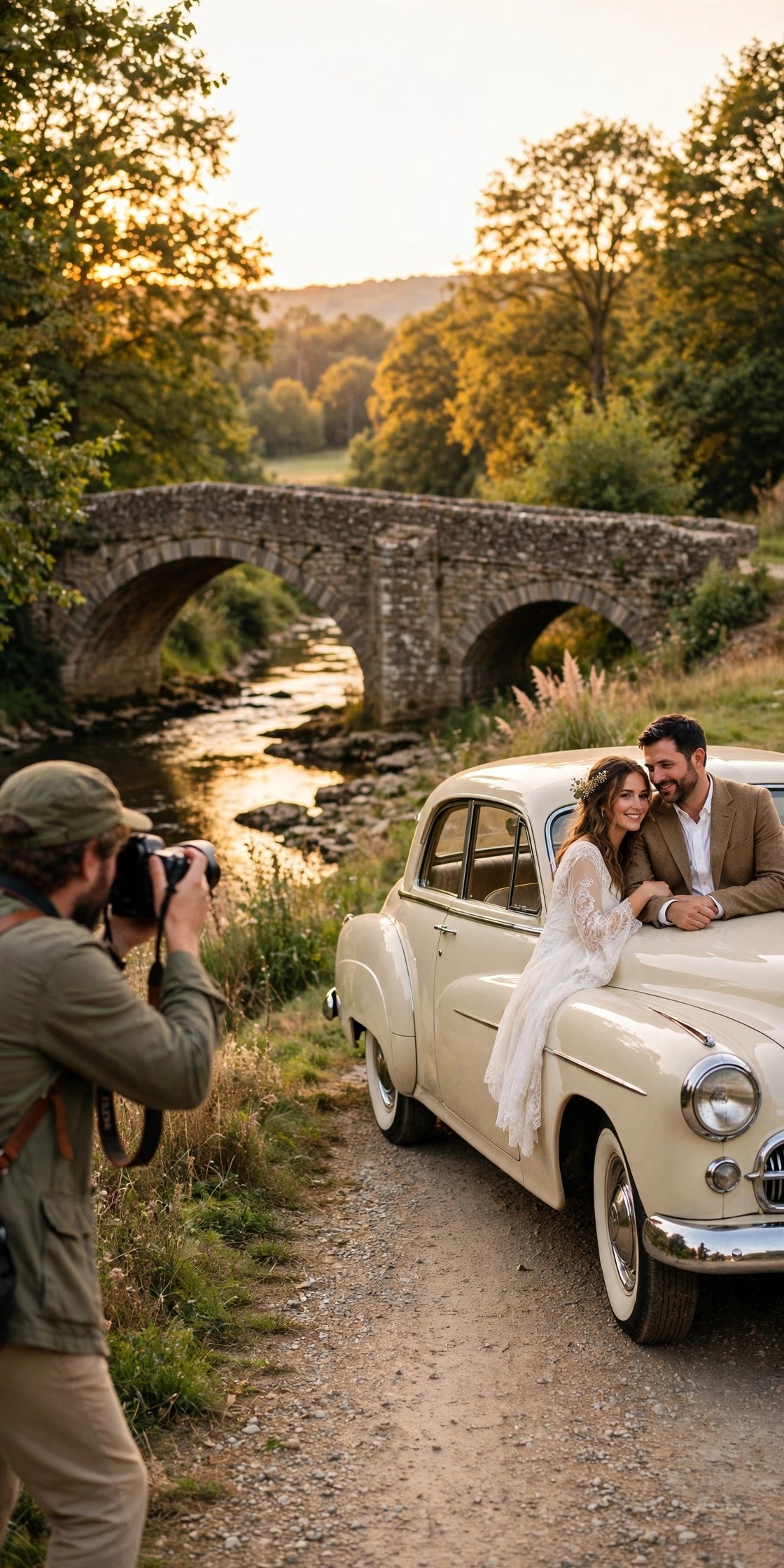 Vintage wedding car idea: Vintage Car Photo Route Stops