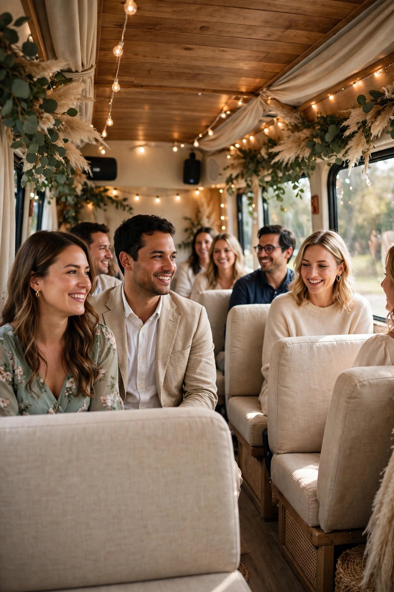 Wedding shuttle service step: Add a Welcome Playlist and Lighting