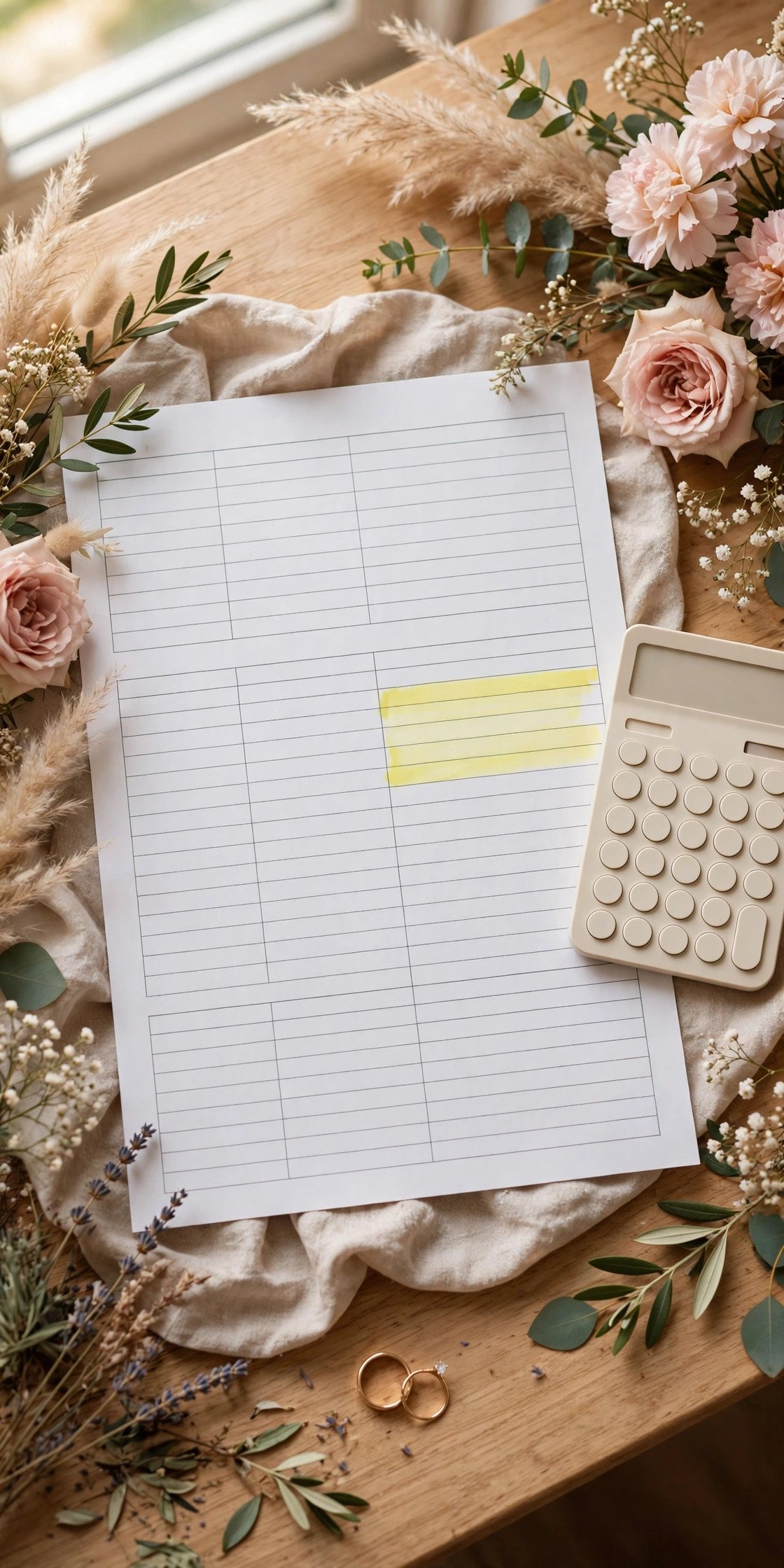 Wedding budget worksheet with a transportation section highlighted