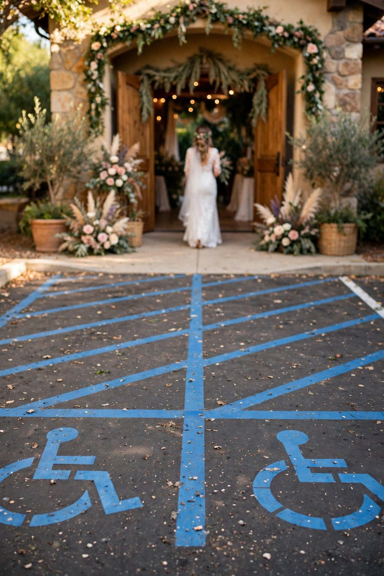 Reserve Accessible Spaces Up Front — wedding idea illustrated for Wedding Guest Parking Ideas