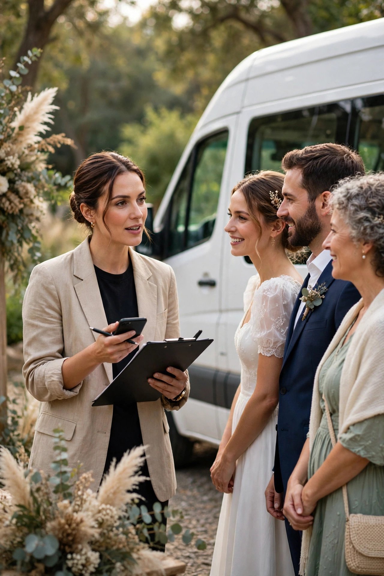 Assign One Point Person — wedding idea illustrated for 15 Wedding Transportation Tips