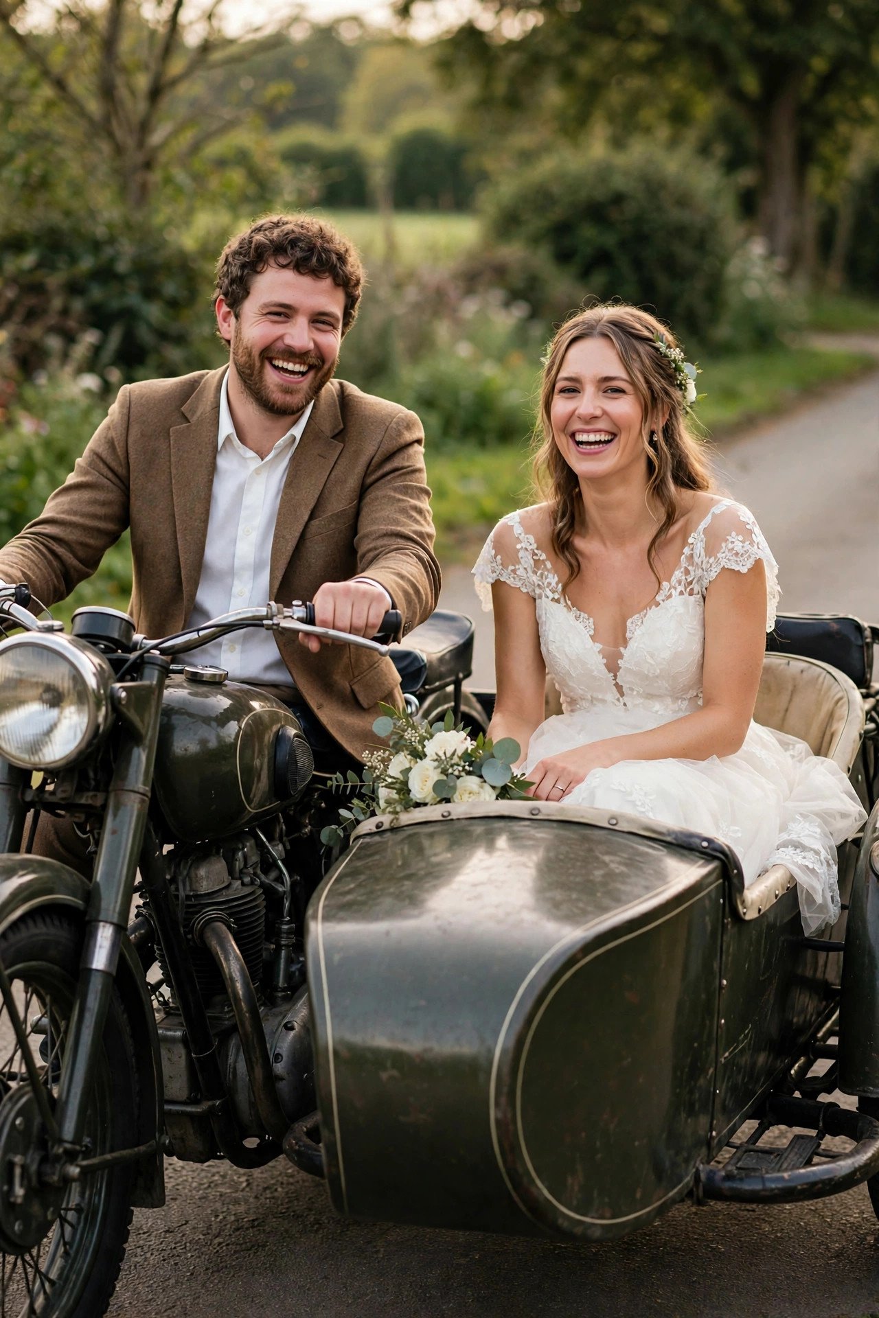 Motorcycle Sidecar Exit — wedding idea illustrated for 15 Wedding Send-Off Transportation Ideas