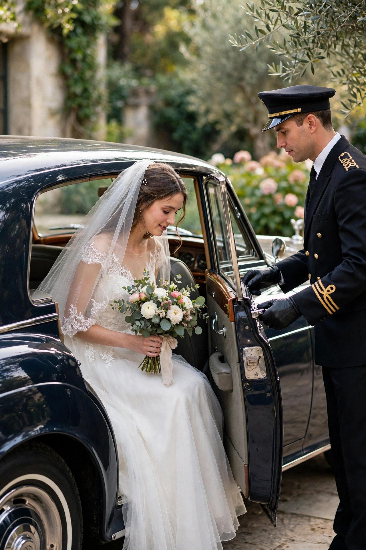 Confirm Chauffeur or Self-Drive Rules — wedding idea illustrated for Renting a Classic Car for Your Wedding