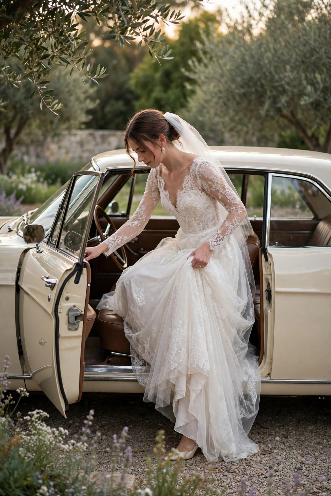 Plan a Practice Entry and Exit — wedding idea illustrated for Renting a Classic Car for Your Wedding