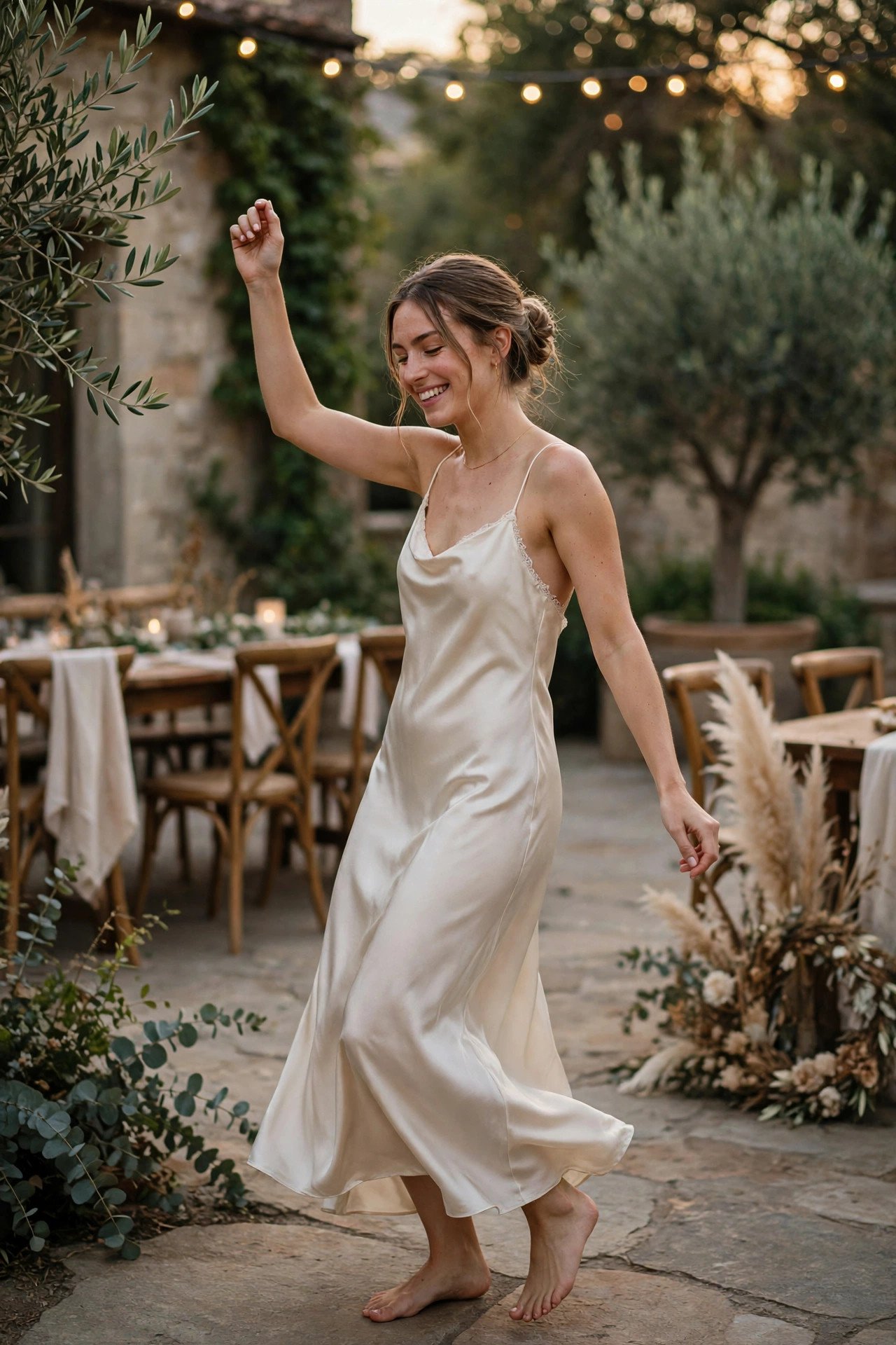 Simple Silk Slip for Dancing — wedding idea illustrated for 30 Wedding Reception Dresses