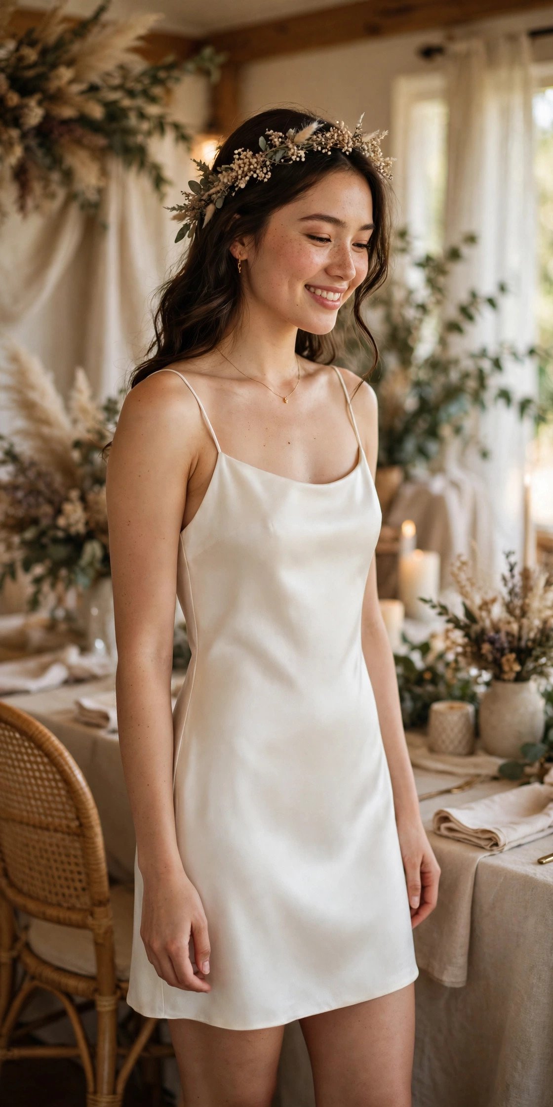 Simple Slip Mini — bride wearing this look at a wedding reception
