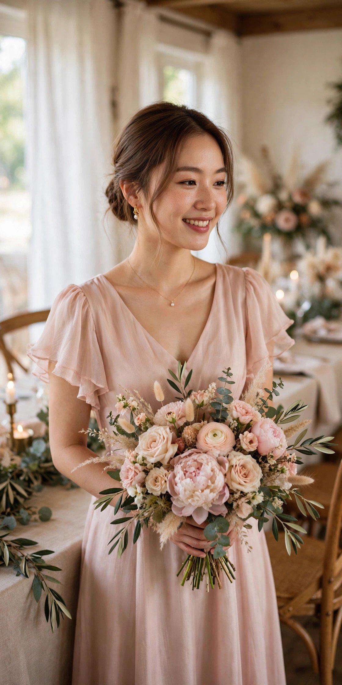 Soft Blush or Blue Party Dress — bride wearing this look at a wedding reception