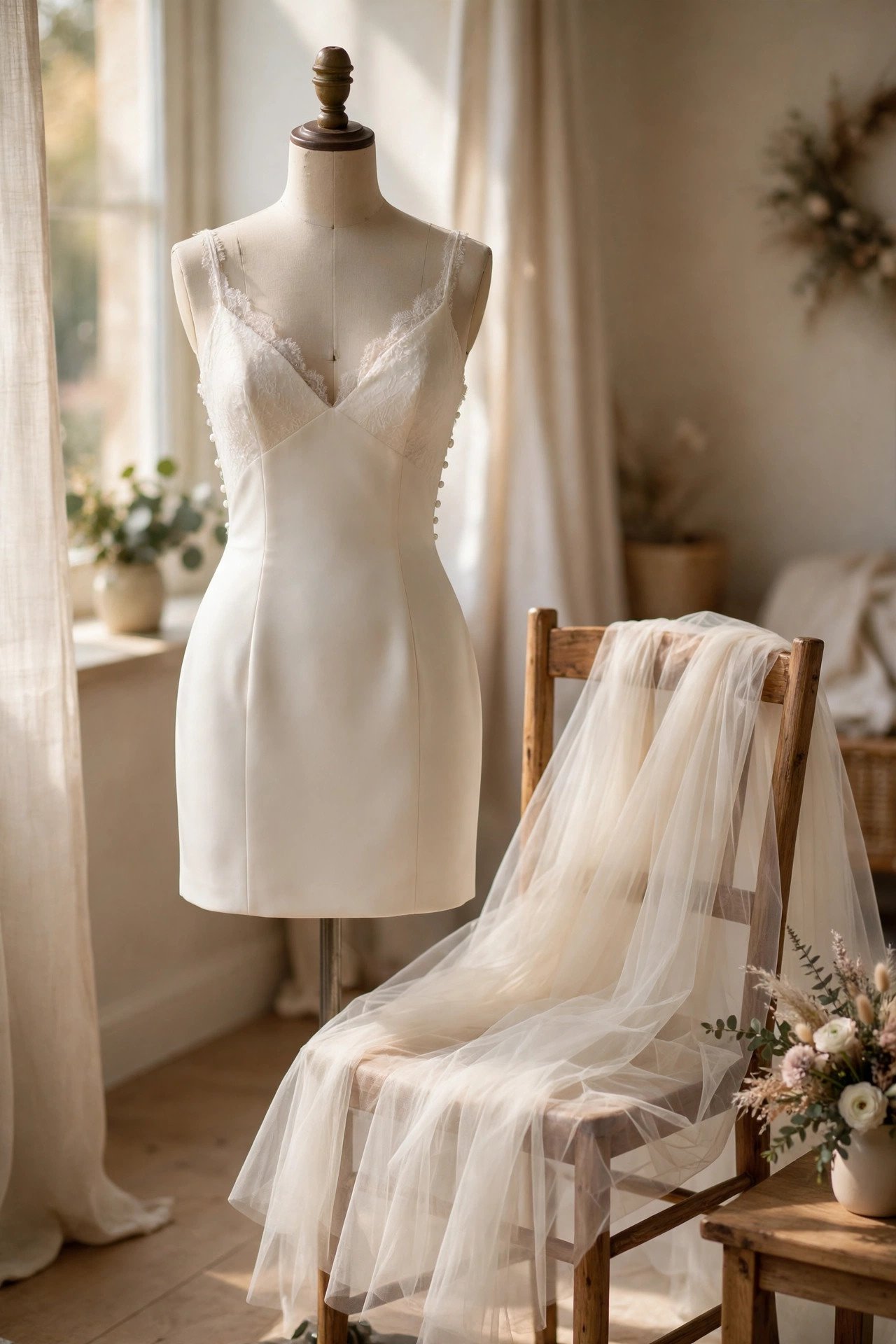 Convertible Mini with Detachable Skirt — bride wearing this look at a wedding reception