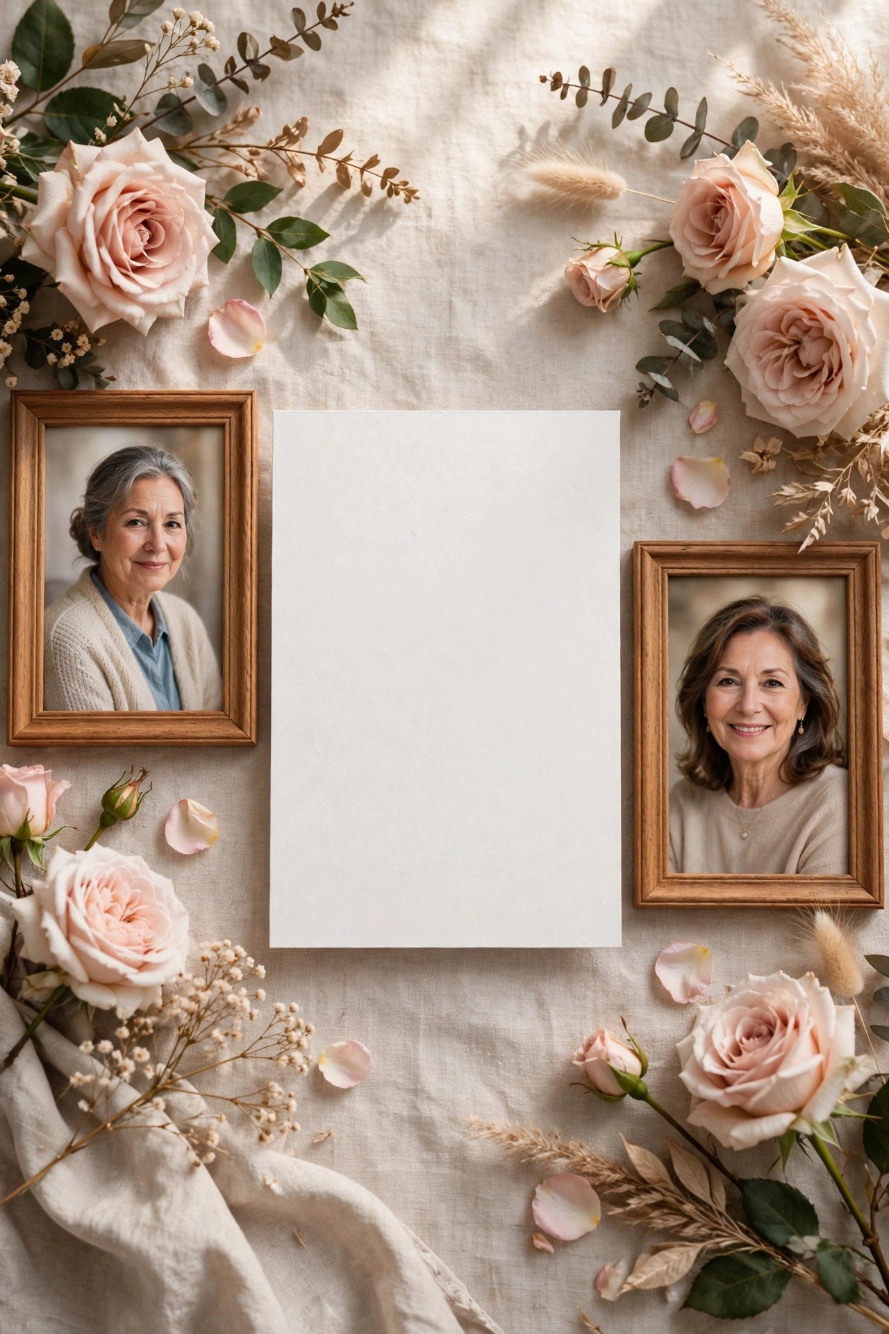 Invitation for a couple with two mothers, one remembered with love