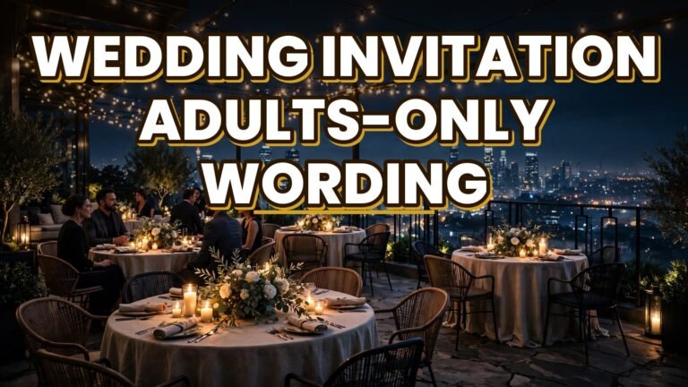 Wedding Invitation Adults-Only Wording (2027)