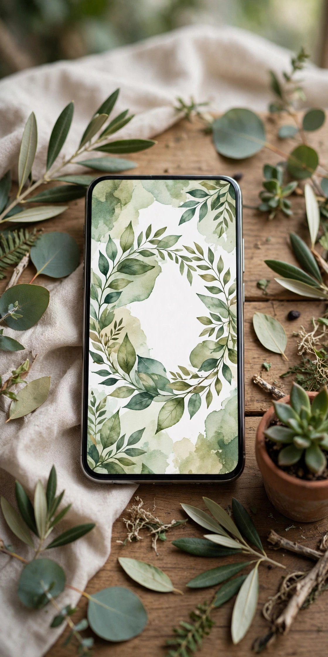 Eco-friendly digital invitation with leaf motif design