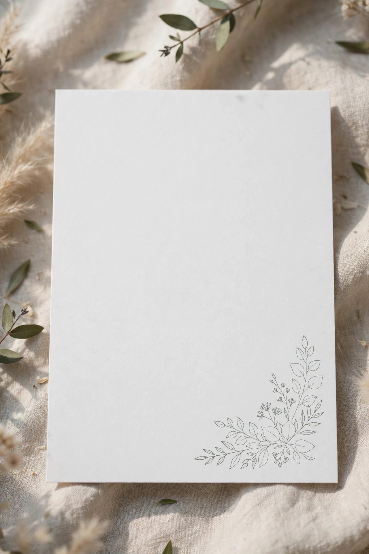 Smooth matte white cardstock invitation with modern typography