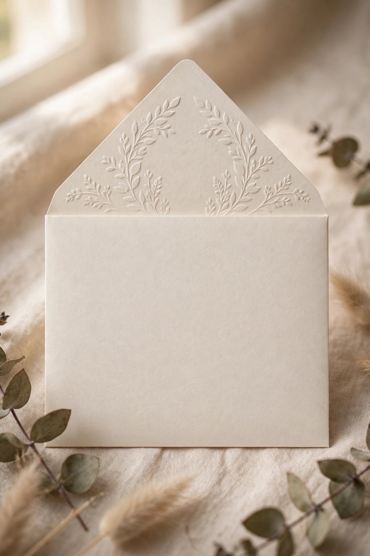 Envelope flap with an elegant return address printed on the back