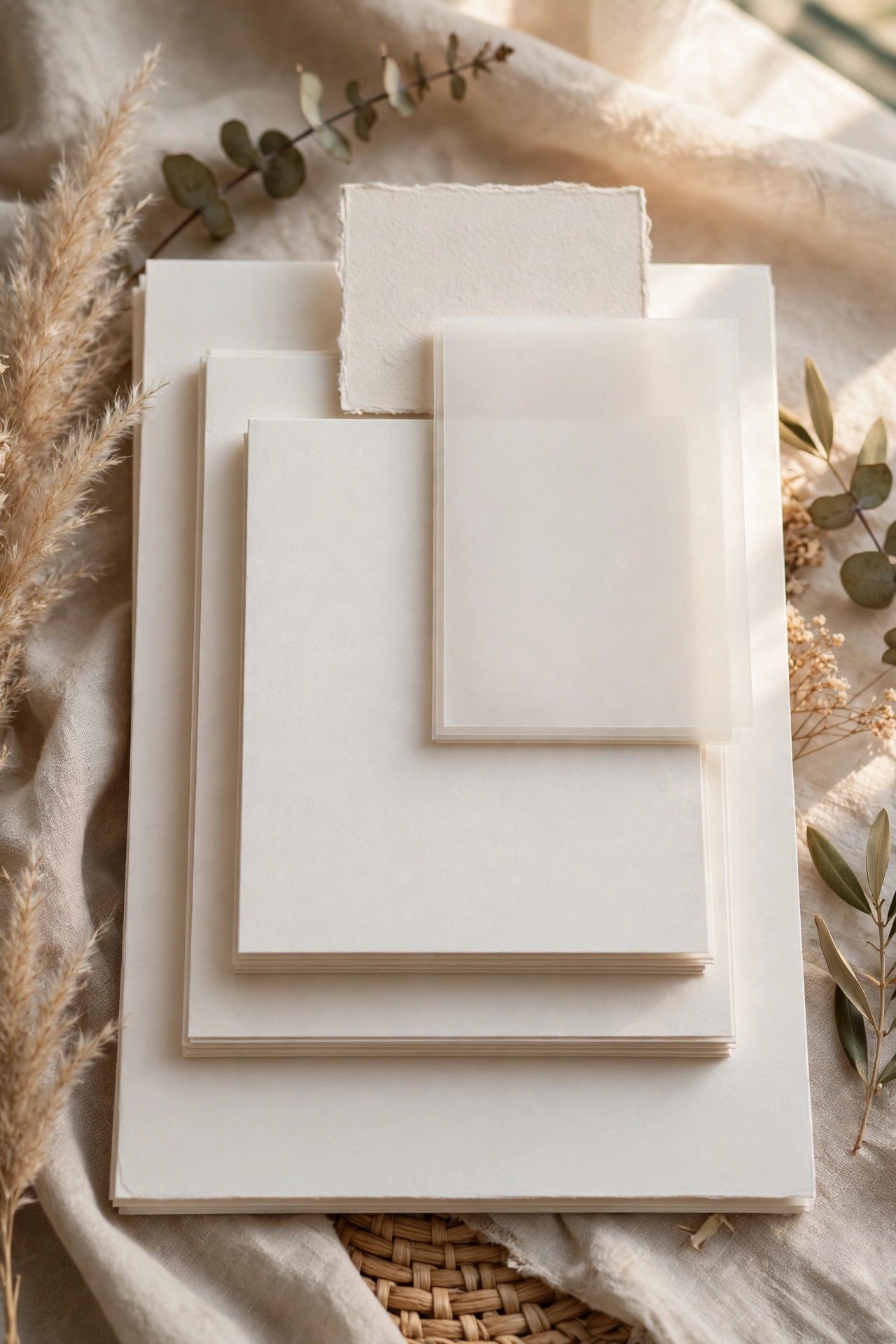Invitation layers stacked in correct order from largest to smallest