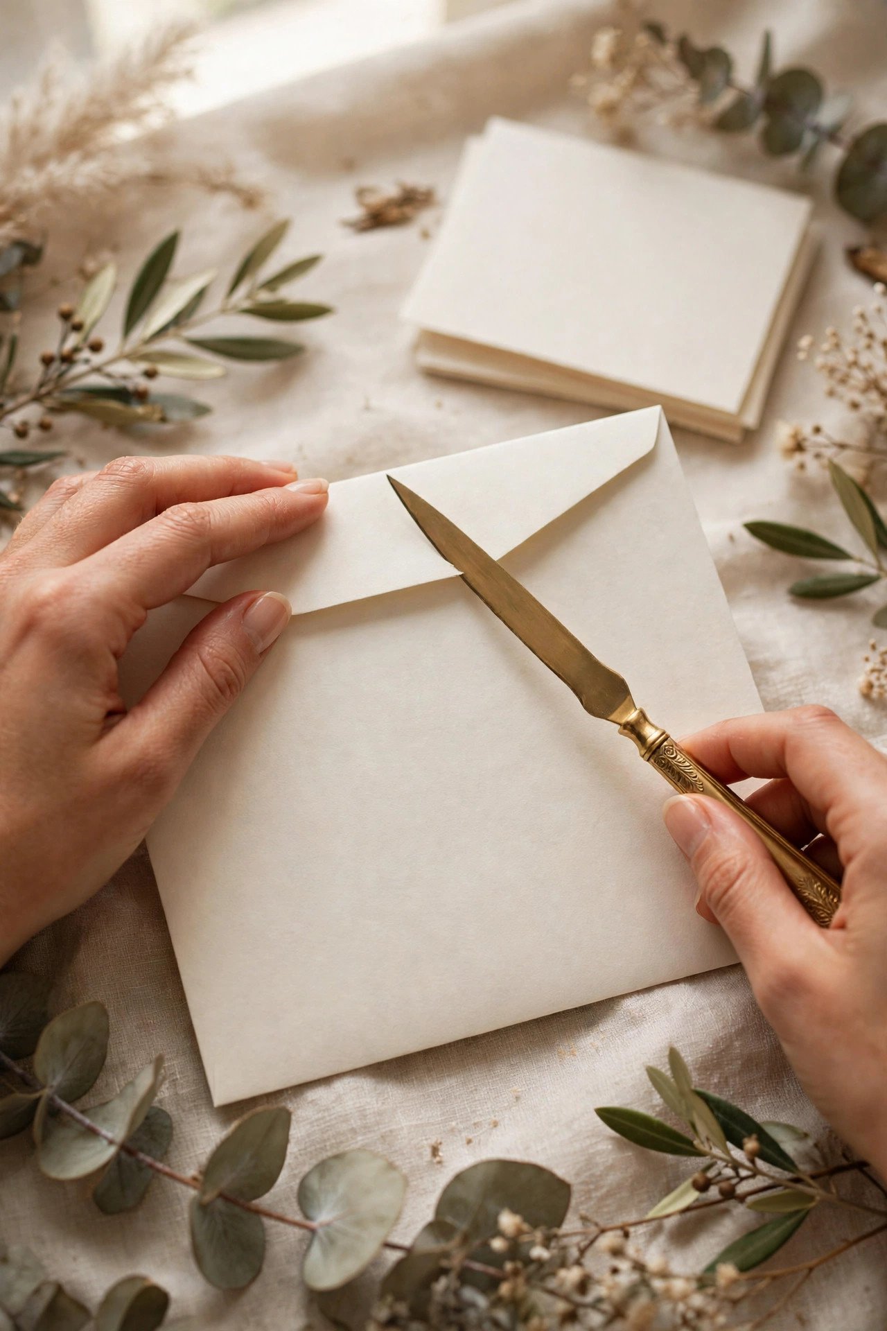Carefully opening a sealed envelope to correct an assembly mistake