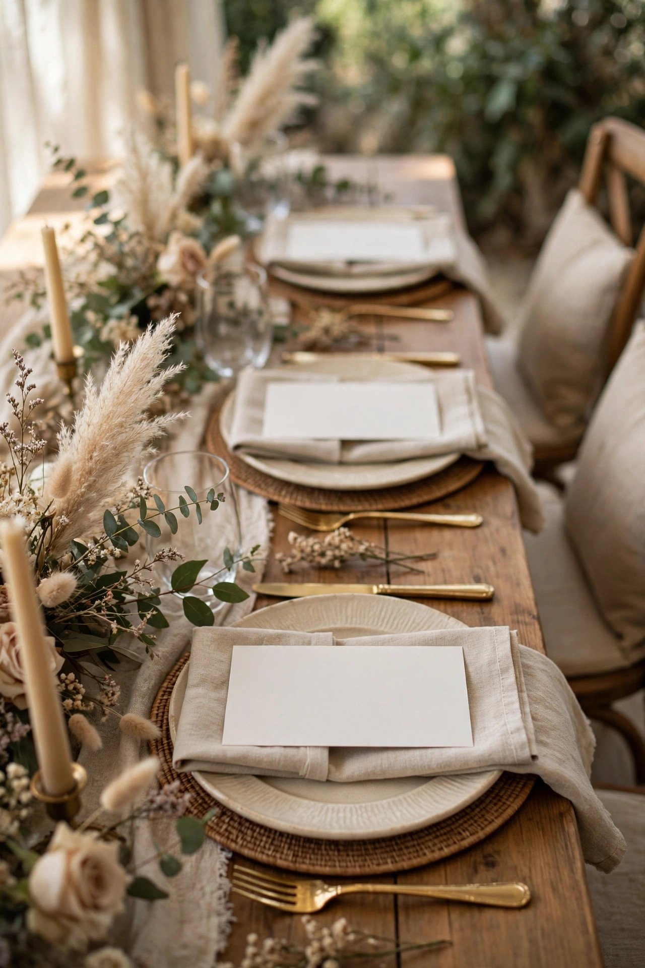 Wedding day stationery showing menu cards