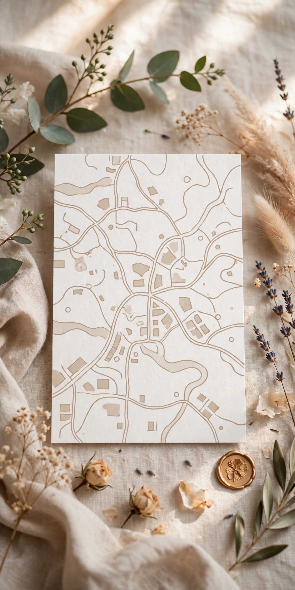 Wedding stationery suite piece: directions and map card