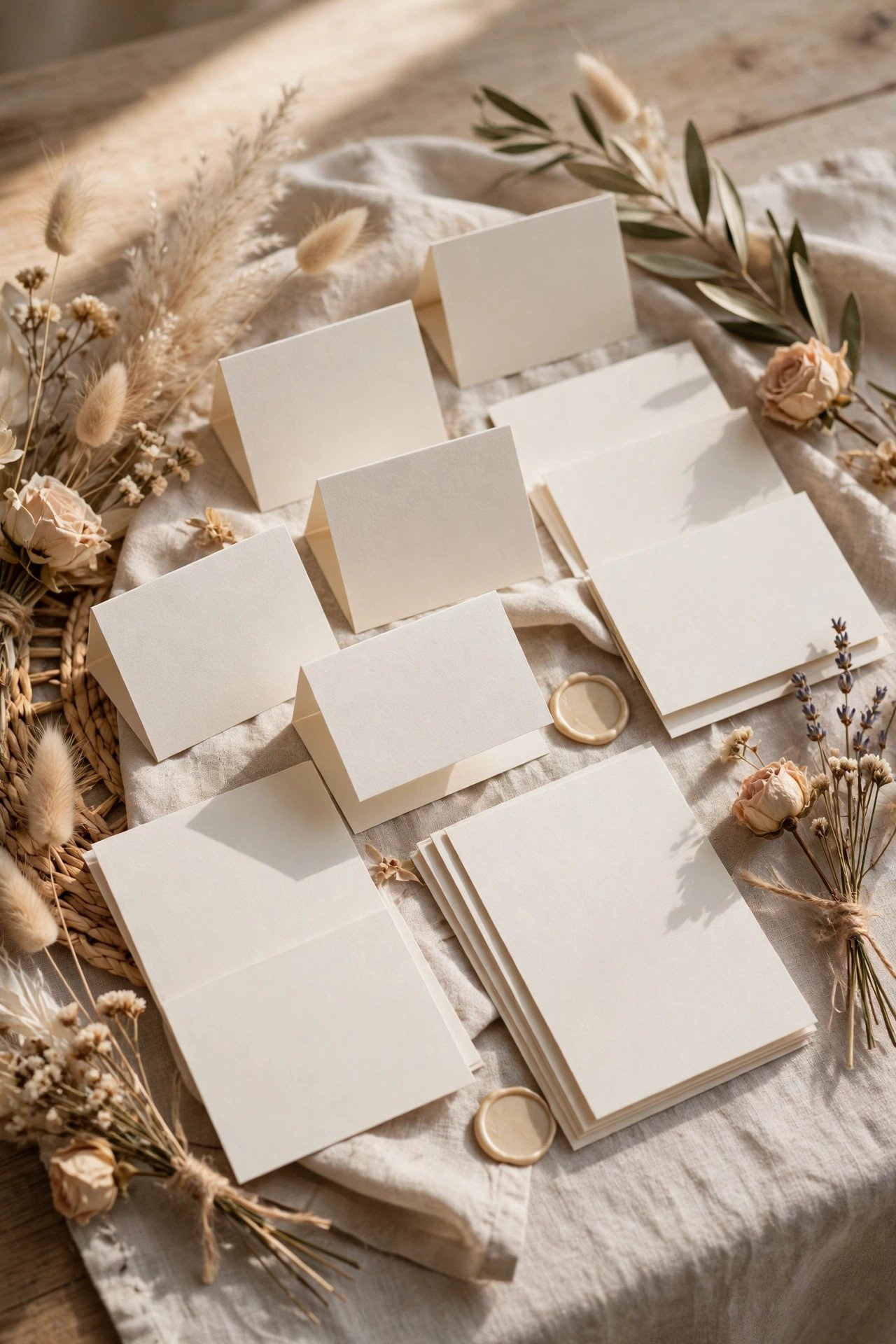 Wedding stationery suite piece: place cards and escort cards