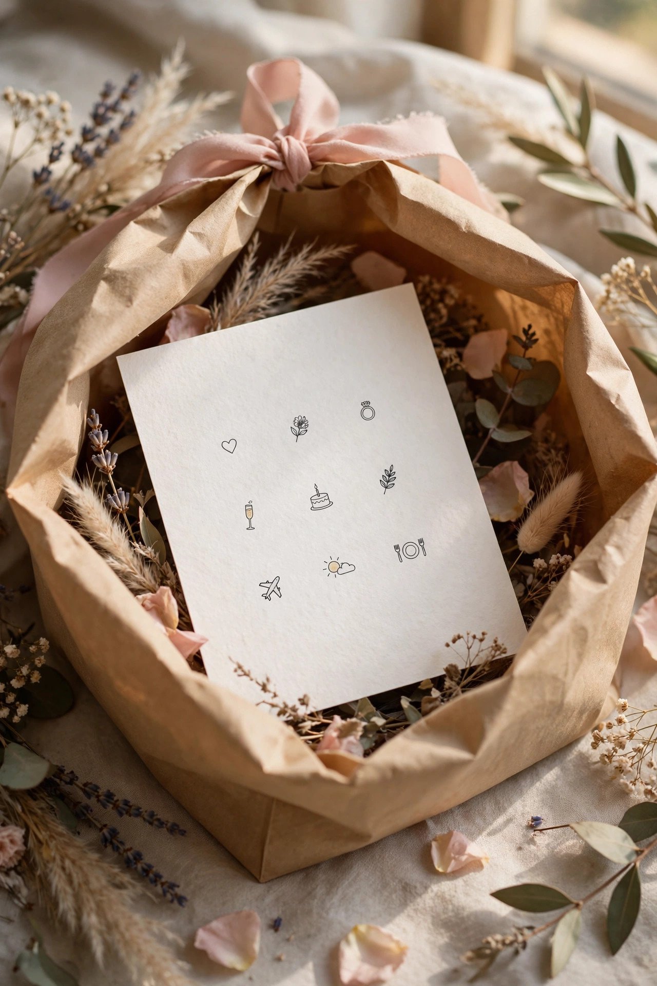 The Illustrated Icon Itinerary Card — wedding itinerary card design for guest welcome bags