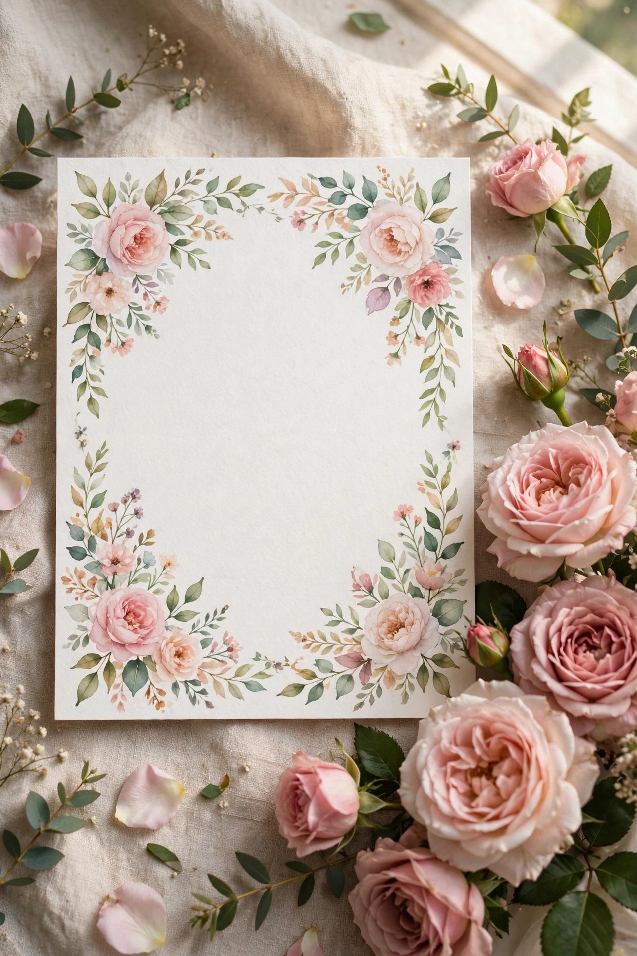 The Watercolor Floral Itinerary Card — wedding itinerary card design for guest welcome bags