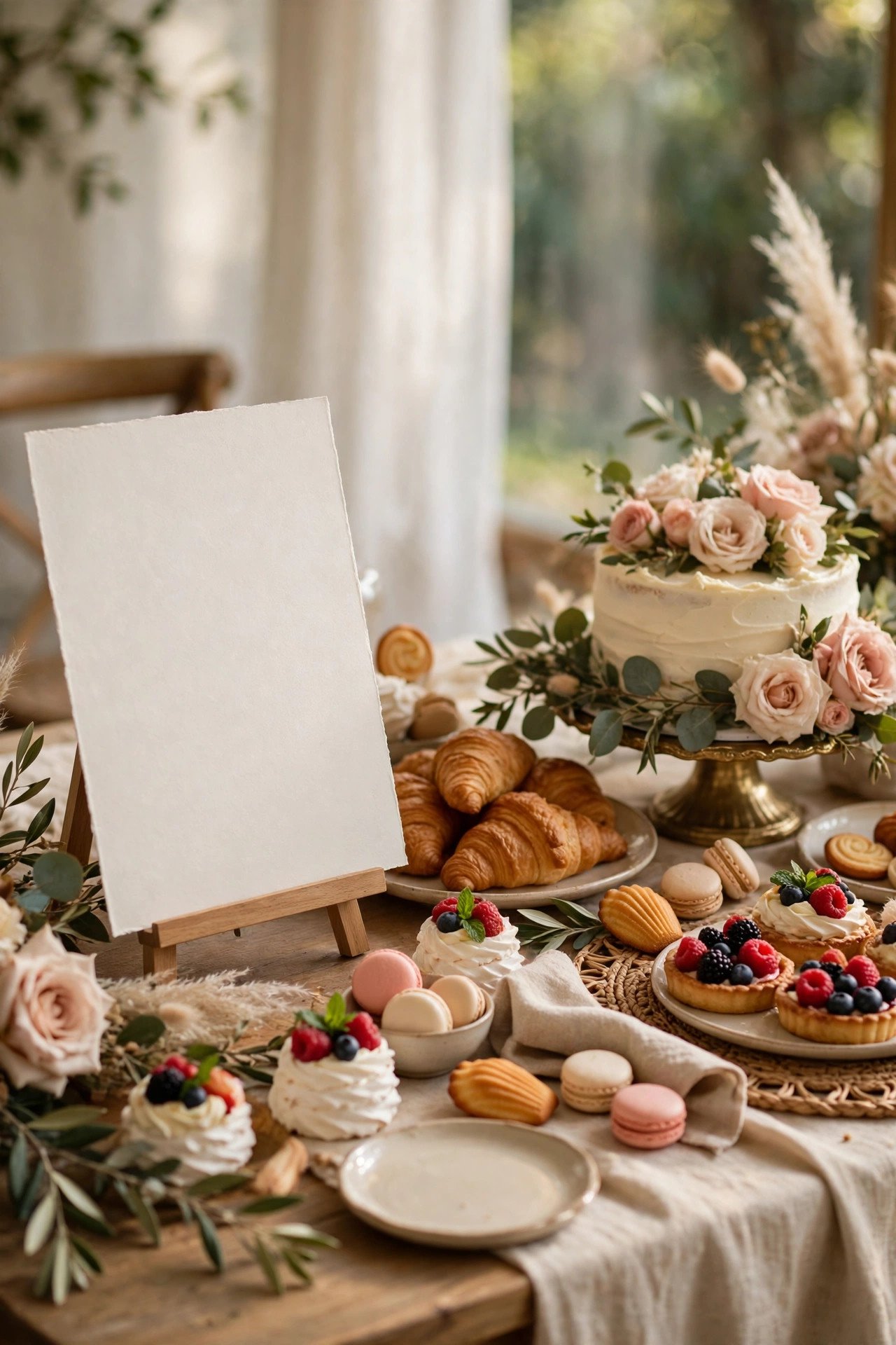 The Dessert-First Menu Display — wedding menu design at an elegant reception place setting