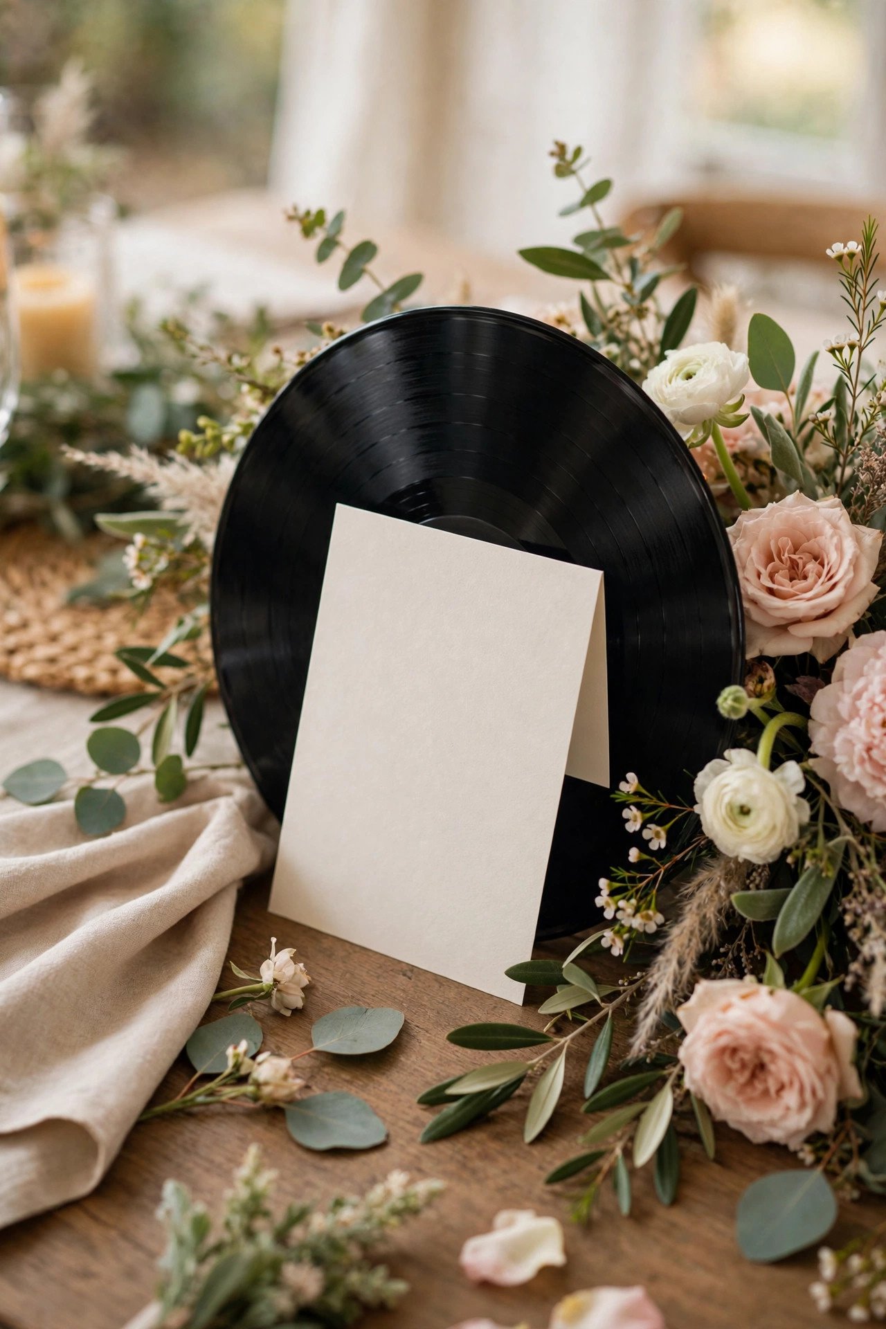Vinyl Records and Albums — wedding table name card idea for reception seating