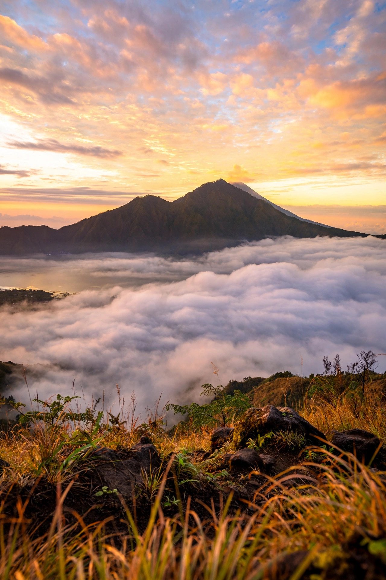 Sunrise Toward Mount Batur — Bali honeymoon highlight for a romantic island trip