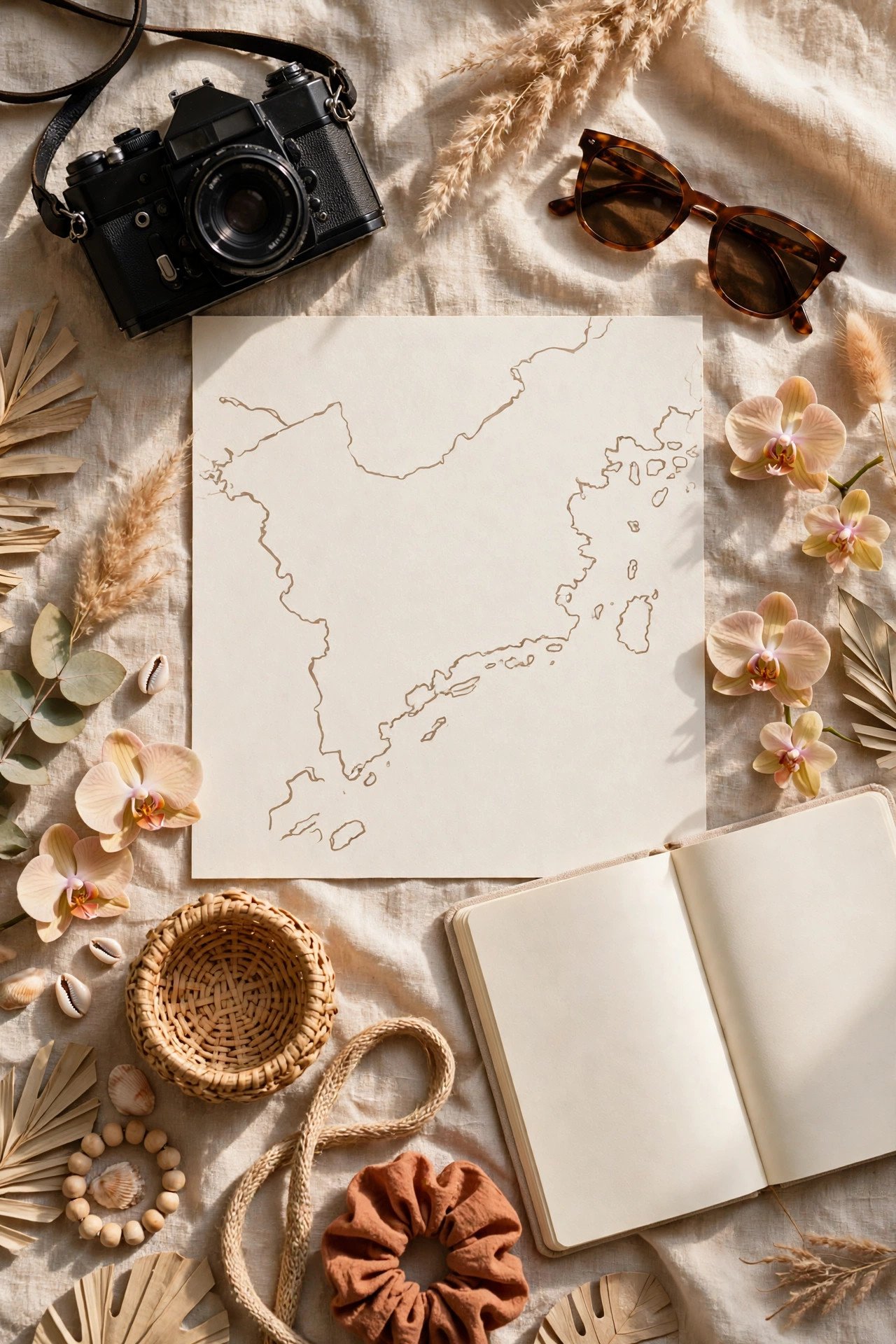 Map and travel planning notes for a Sabah Borneo honeymoon itinerary