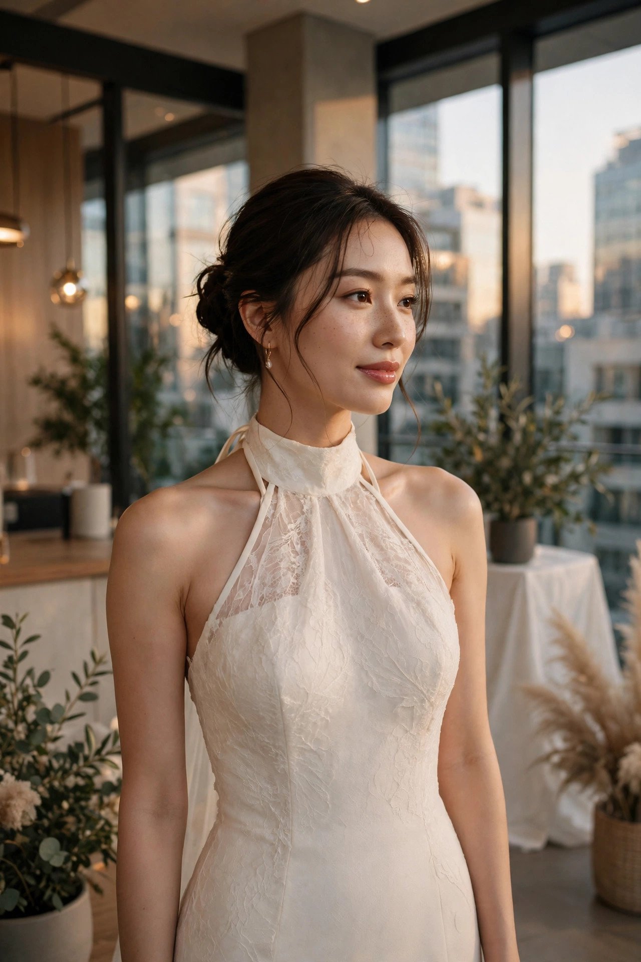 High-Neck Halter Gown With an Open Back — city wedding dresses idea for a 2027 wedding