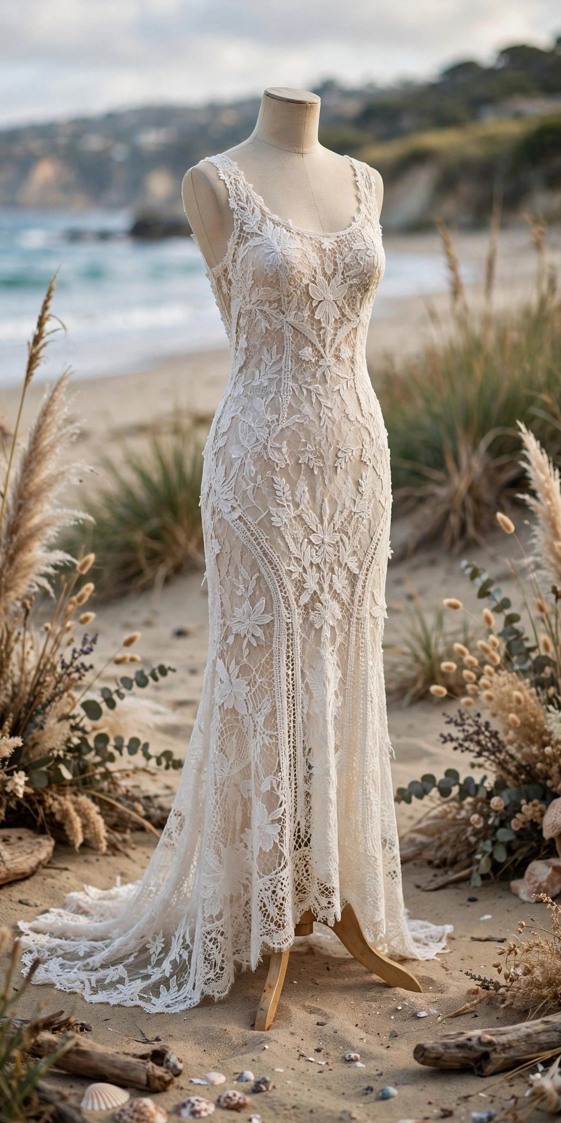 Backless Lace Sheath With a Small Train — boho beach wedding dresses idea for a 2027 wedding