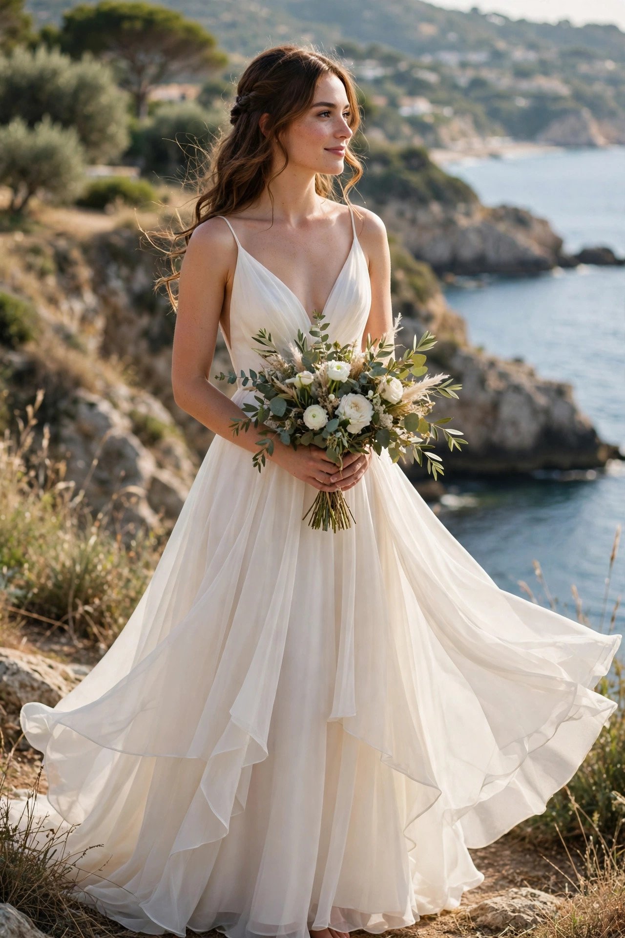 Flowing Chiffon A-Line That Packs to Nothing — destination wedding dresses idea for a 2027 wedding