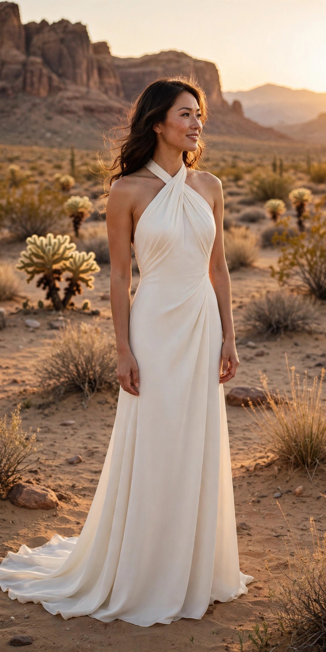 Halter Crepe Gown for a Desert Destination — destination wedding dresses idea for a 2027 wedding