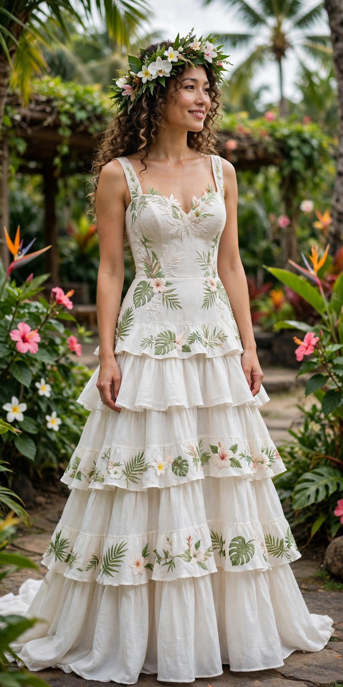 Tiered Skirt Gown With a Fitted Bodice — tropical wedding dresses idea for a 2027 wedding