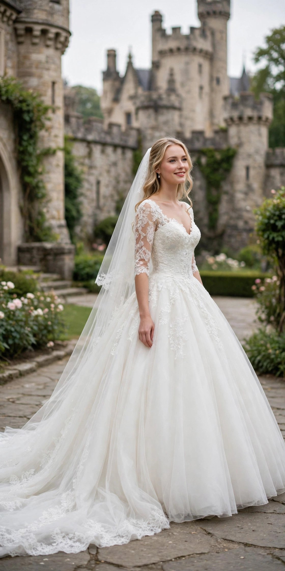 Classic Ball Gown With a Cathedral Train — fairytale castle wedding dresses idea for a 2027 wedding