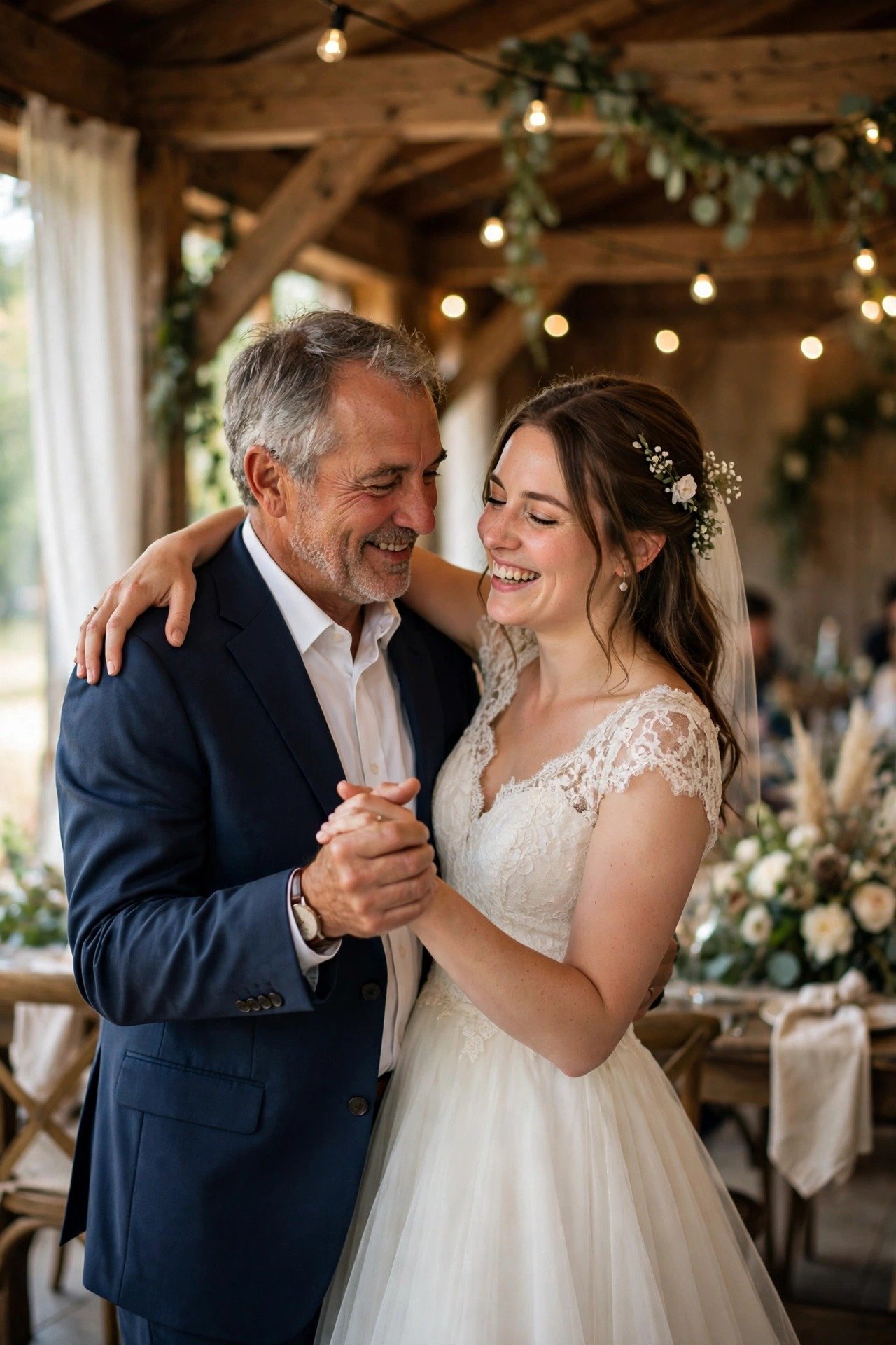 Bride dancing with her father during the reception
