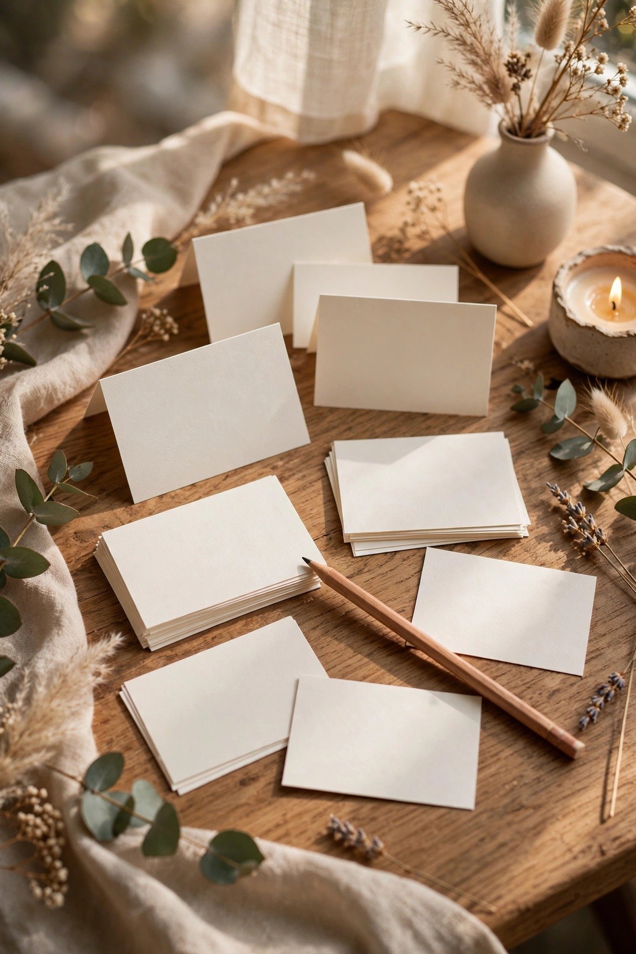 Place cards being checked against reply cards for exact name spellings