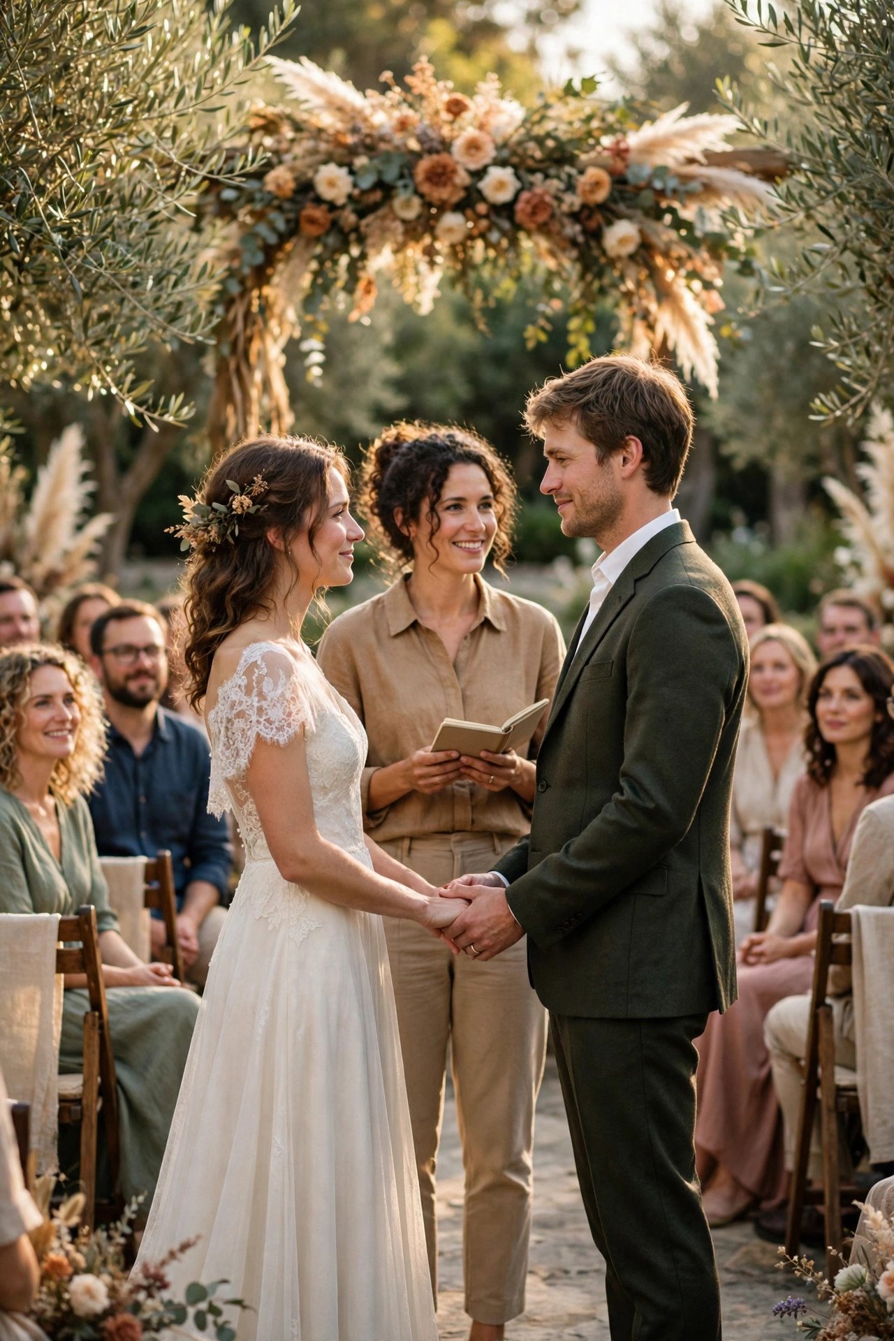 Wedding ceremony beginning at 2pm in beautiful afternoon light