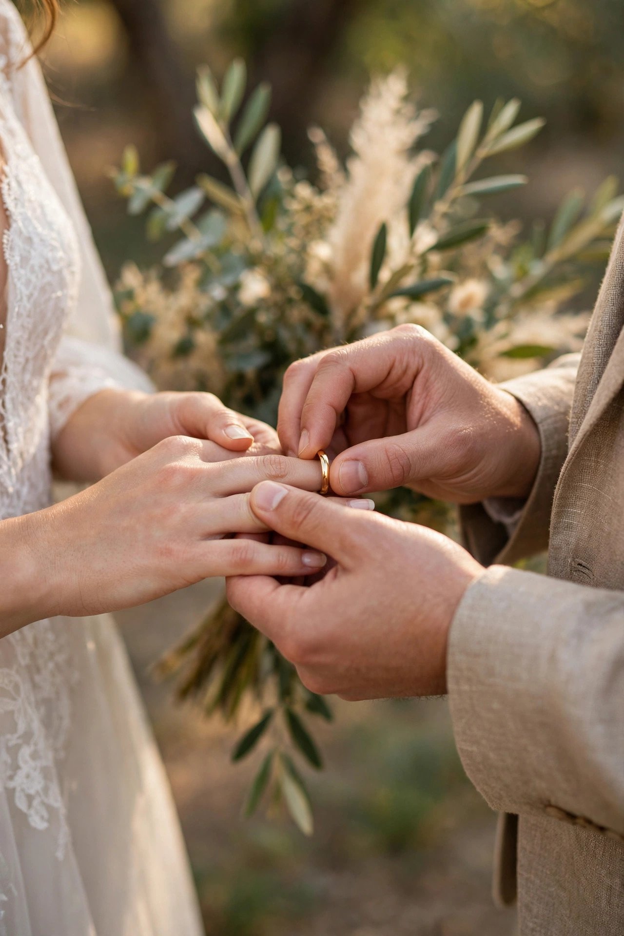 Ring exchange moment during a wedding ceremony