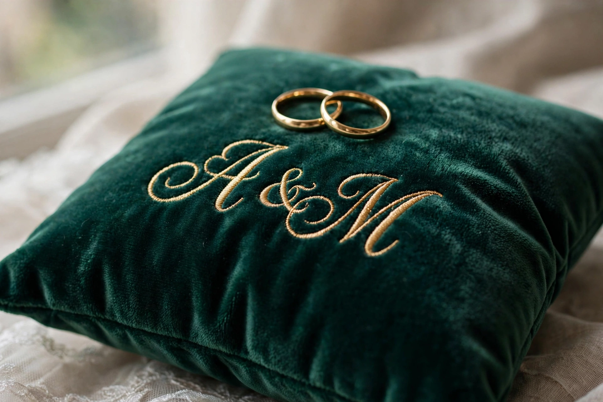 Rustic burlap ring bearer pillow with cream lace trim and twine ties