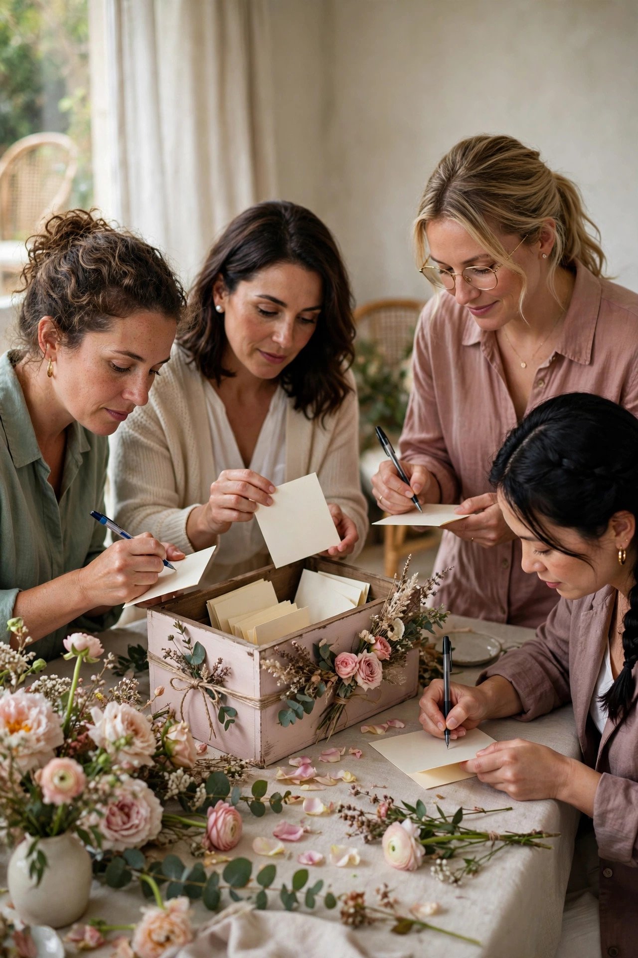 Anonymous secret admirer compliment notes mailbox at a bridal shower