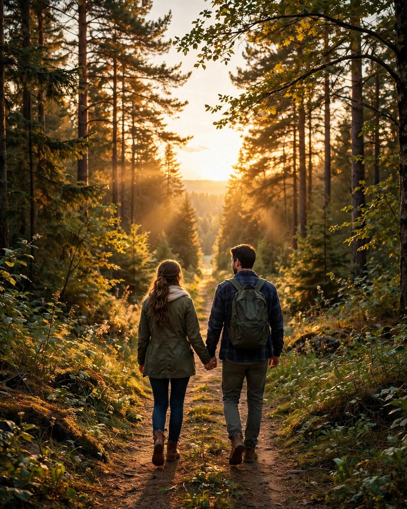 Couple walking hand in hand sharing the same direction and values in life